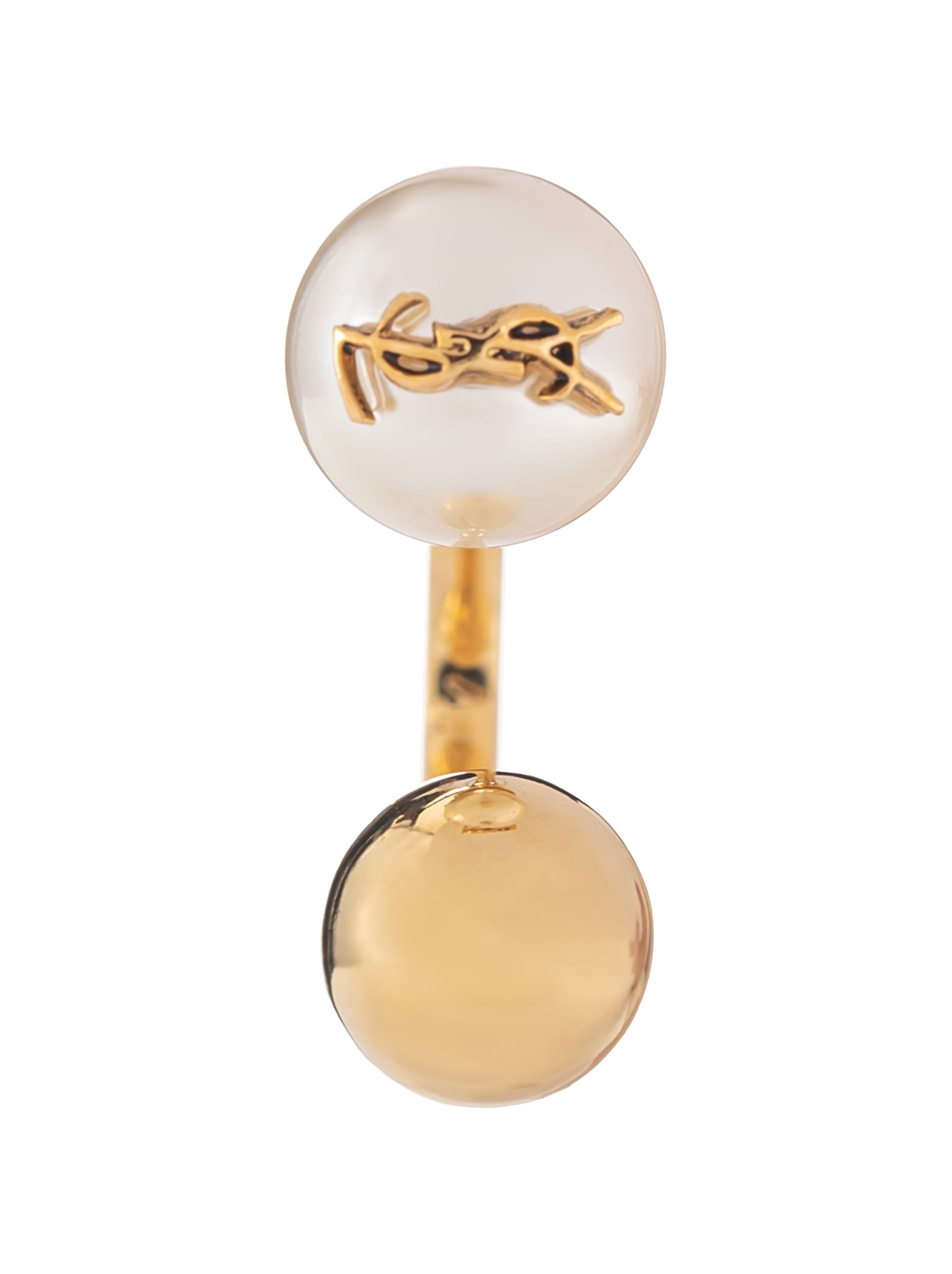 【関税＆送料込み】Saint Laurent Cassandre Pearl And Ball R SAINT LAURENT Cassandre gold-tone faux pearl ring | NET-A-PORTER