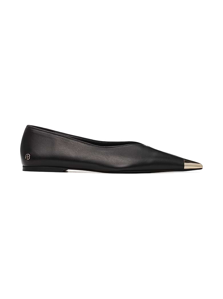 Anine Bing women's Leather ballet flats with logo buy for 140400