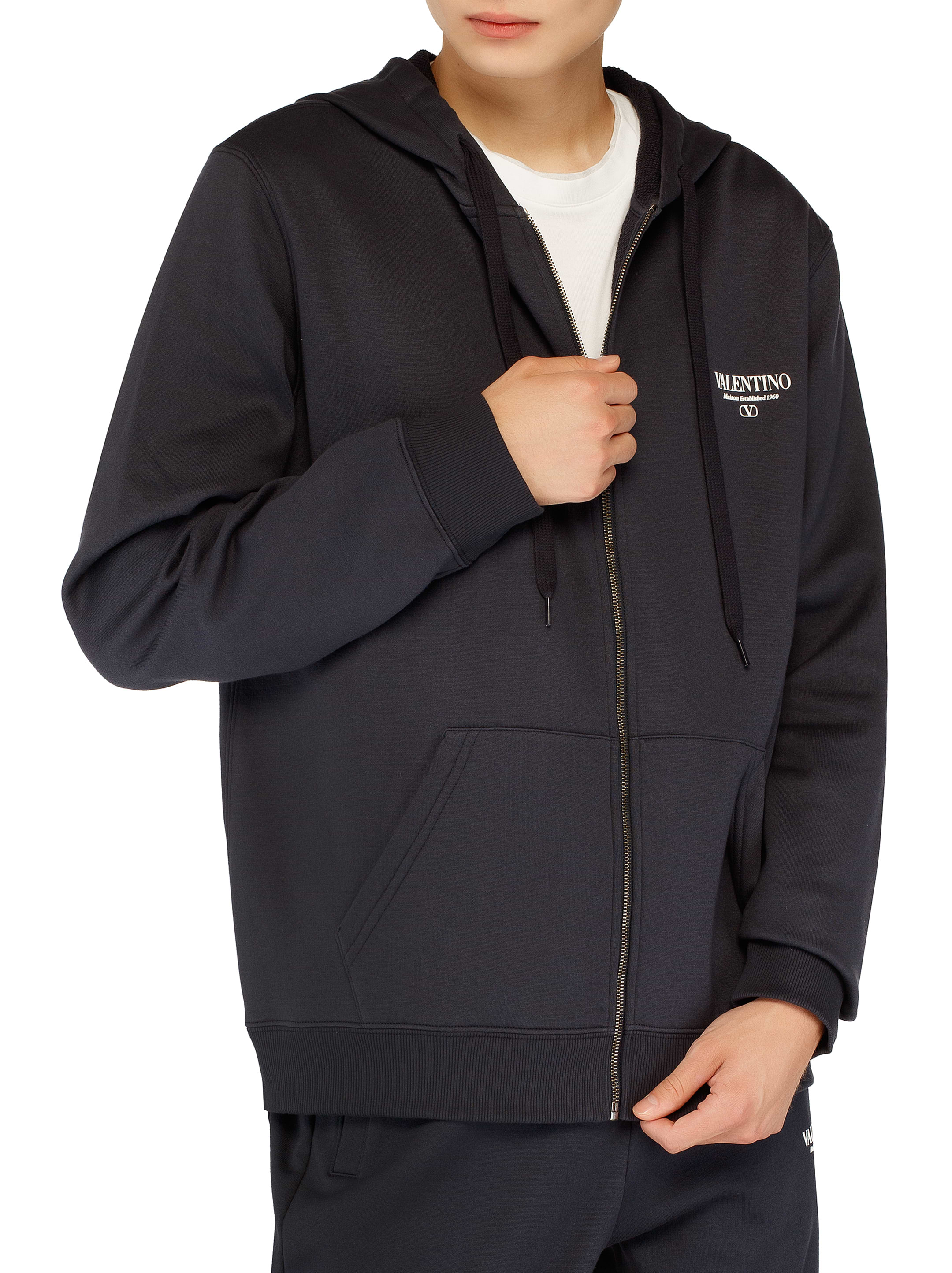 【VALENTINO】お買得★ZIP LOGO フーディ Embossed Logo Hoodie VALENTINO | Blondie Shop