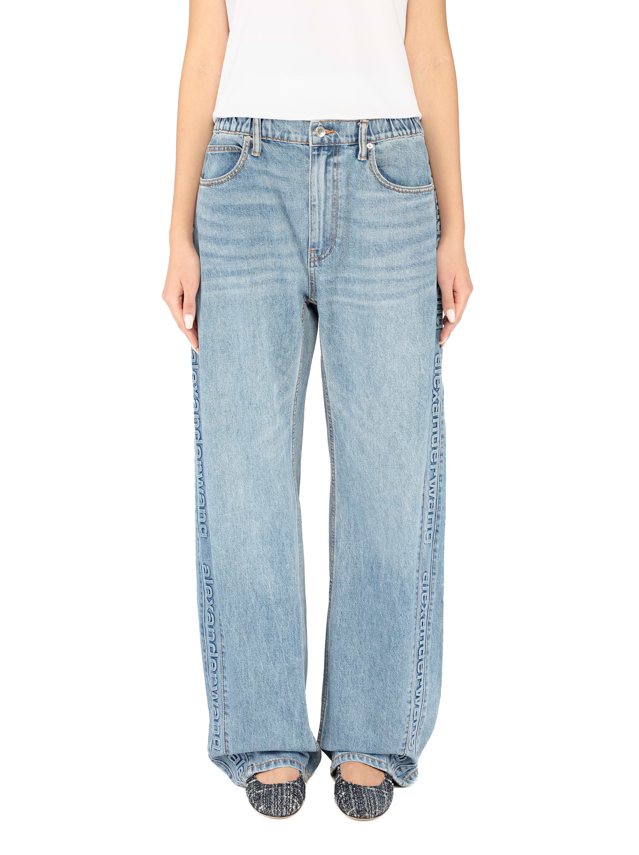 Alexander Wang Denim women's Logo wide-leg jeans - buy for