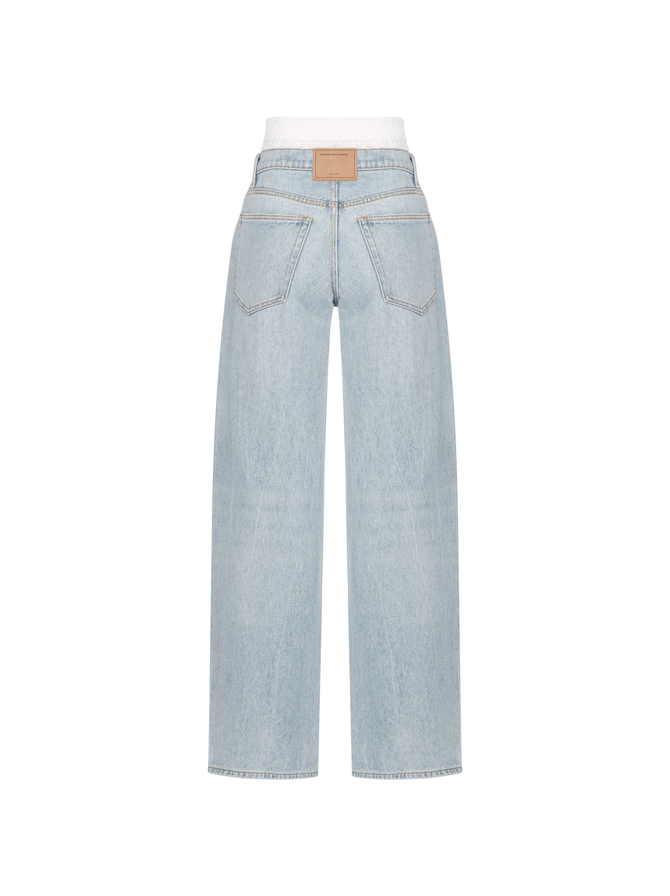 デニム・ジーパン ALEXANDER WANG DENIM WIDE-LEG JEANS EZ MID-RISE STRAIGHT-LEG JEANS in VINTAGE MEDIUM INDIGO