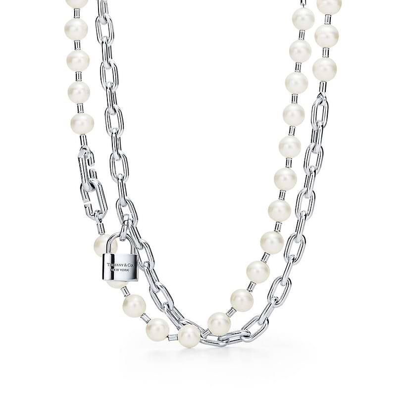 Tiffany & Co. Tiffany HardWear Pearl Lock Necklace Sterling
