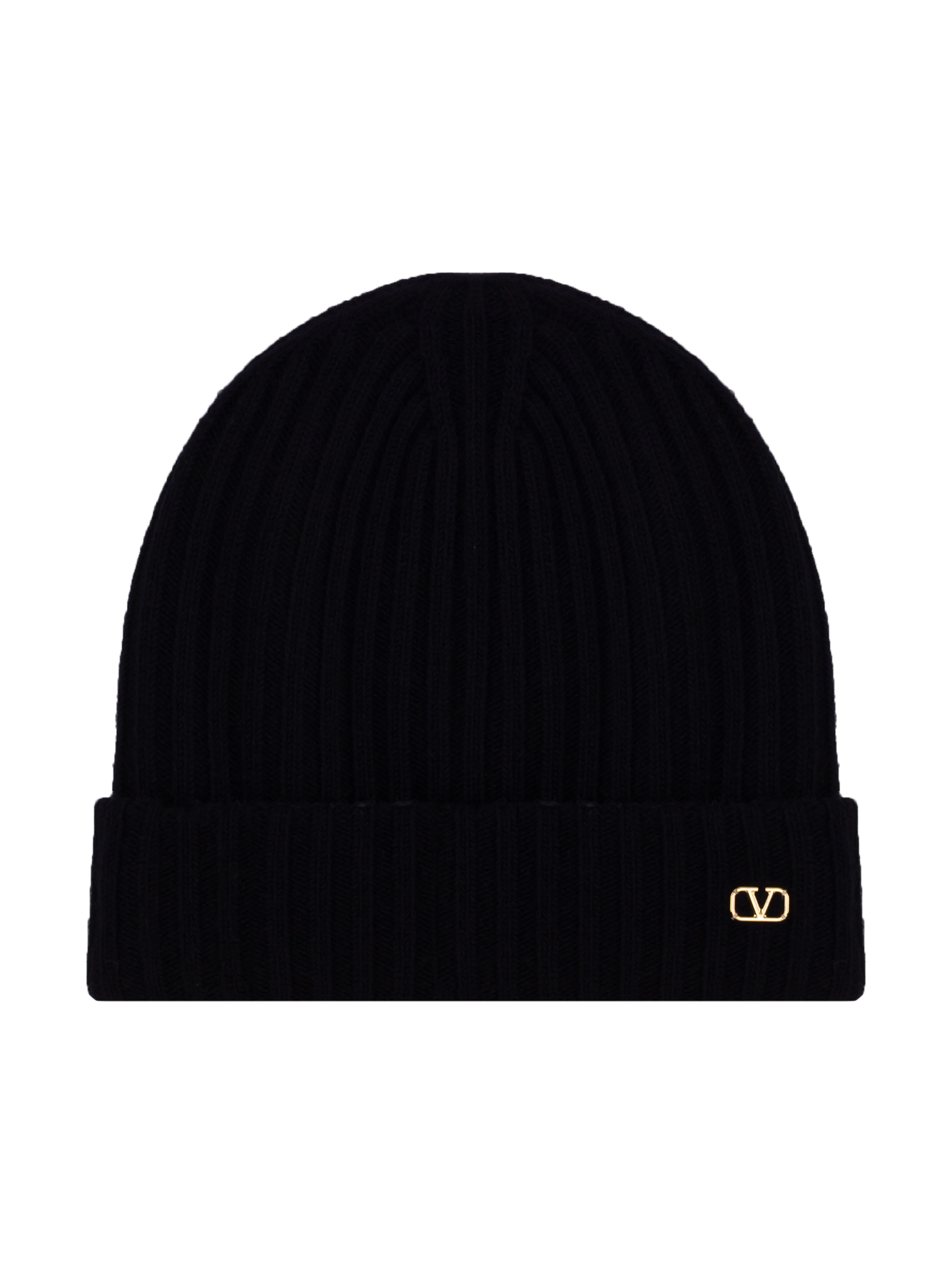 【関税&送料込】Valentino Garavani Black Wool Blend Beanie Valentino Black Valentino Garavani VLTN Beanie Valentino