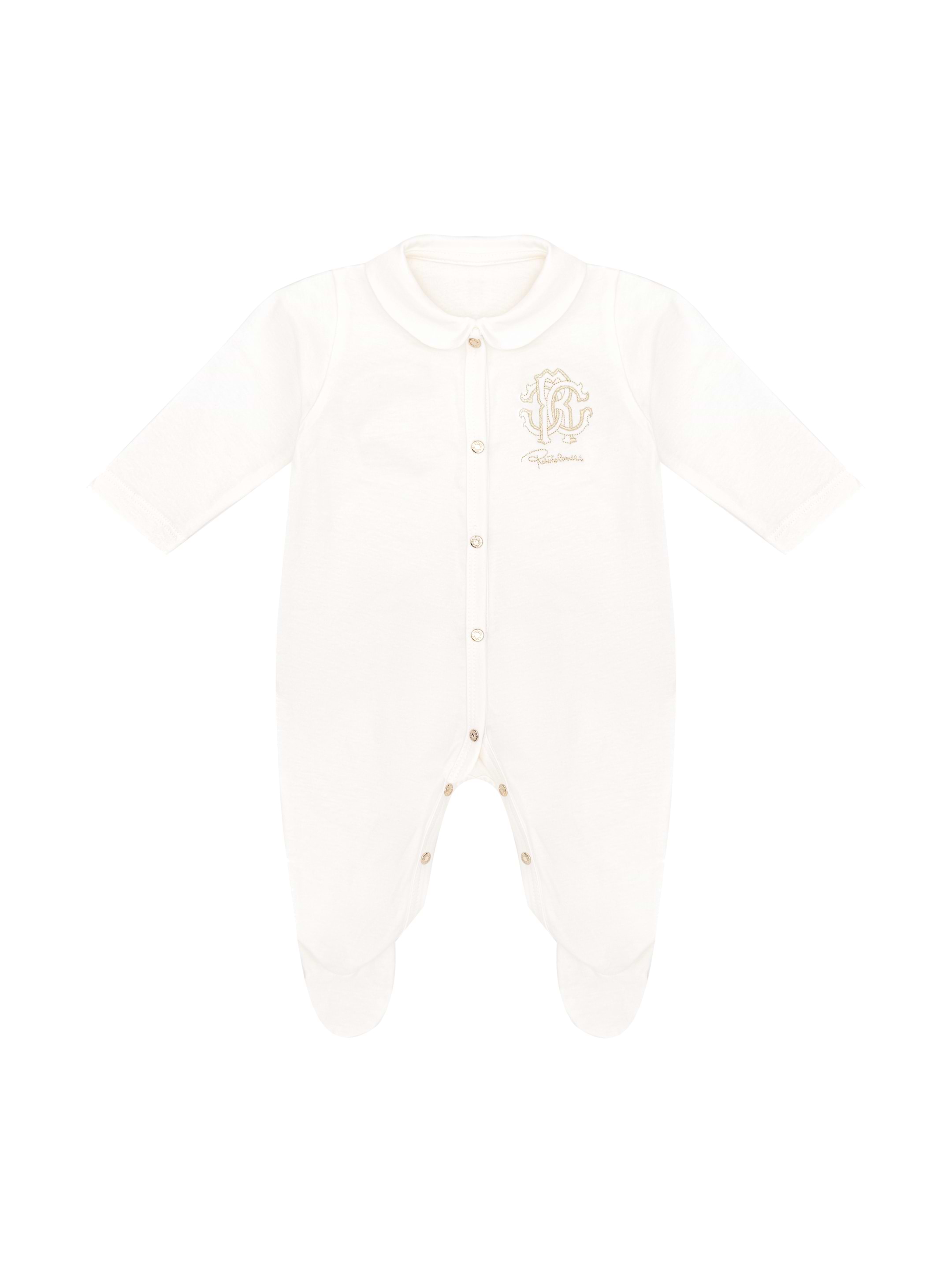 Roberto Cavalli Set of bodysuit, bib and baby hat for newborns