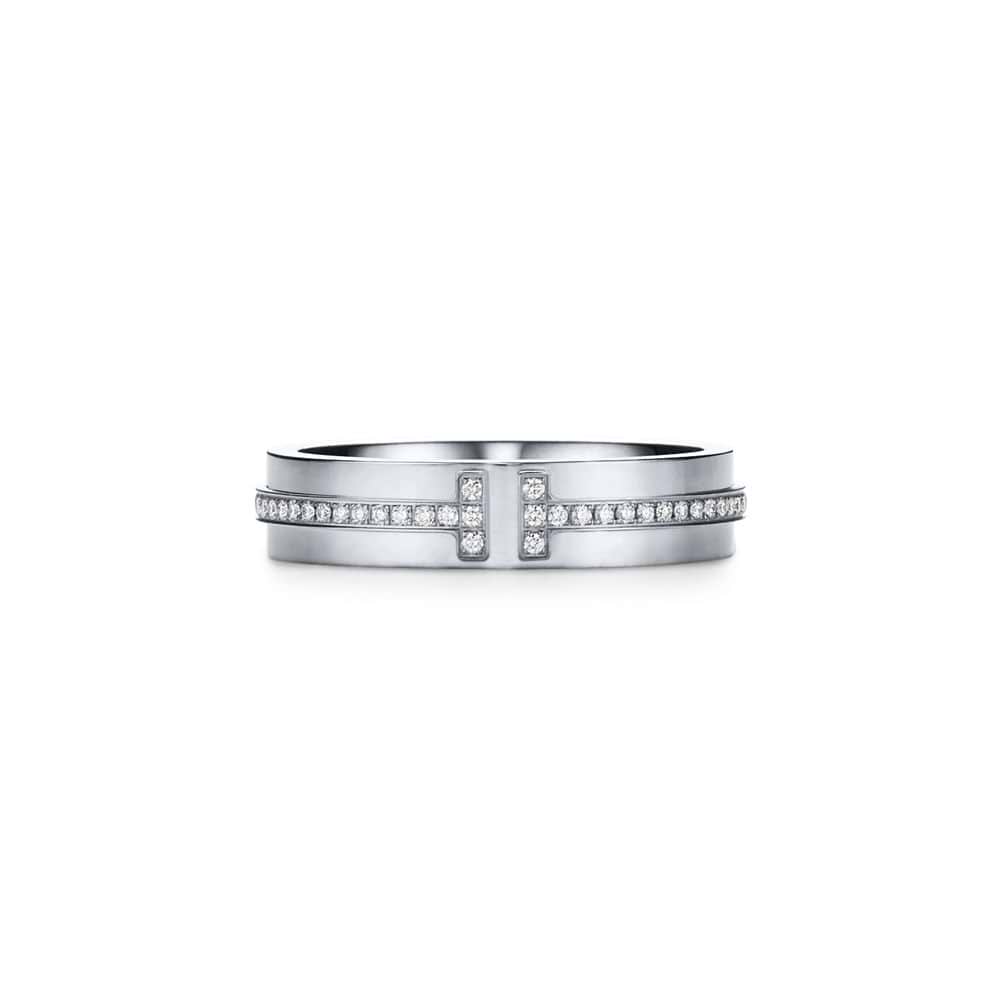 Tiffany Tiffany T Narrow Diamond Ring White Gold buy for