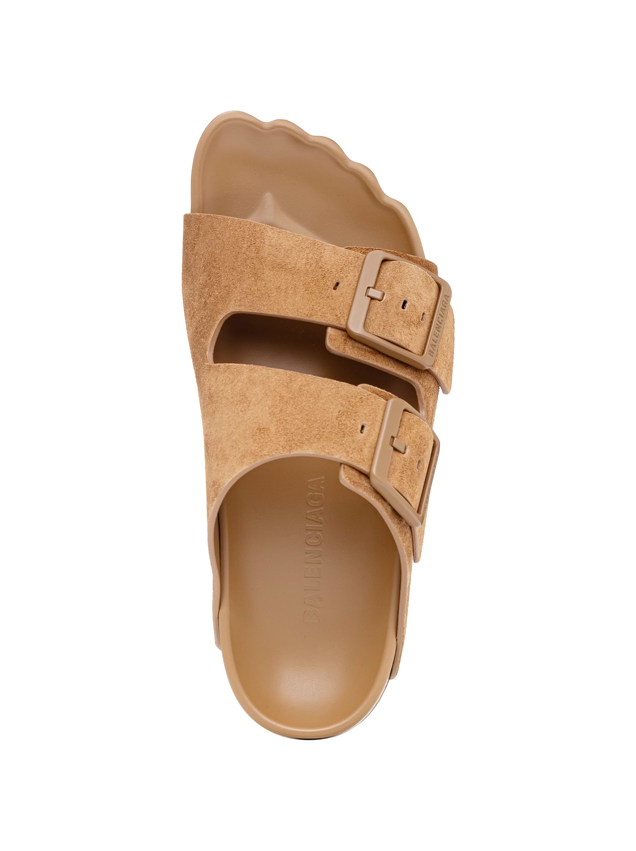 サンダル・ミュール BALENCIAGA Camel suede Sunday slippers (761726WCGA1 2200) Balenciaga Camel Suede Sunday Slipper 100% Suede Leather