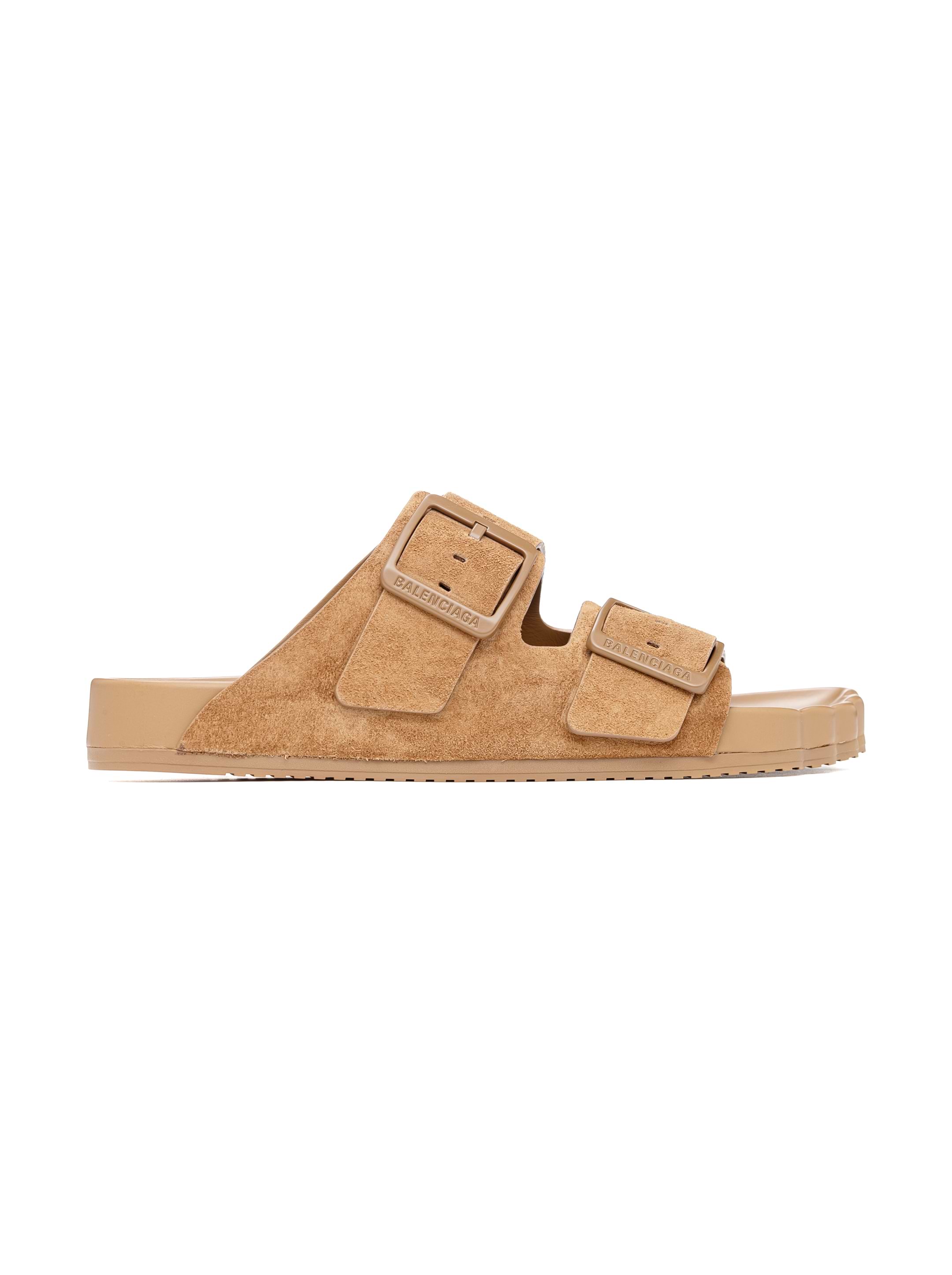 サンダル・ミュール Balenciaga Camel Suede Alaska Soft Slippers Women's Alaska Slipper in Beige | Balenciaga US