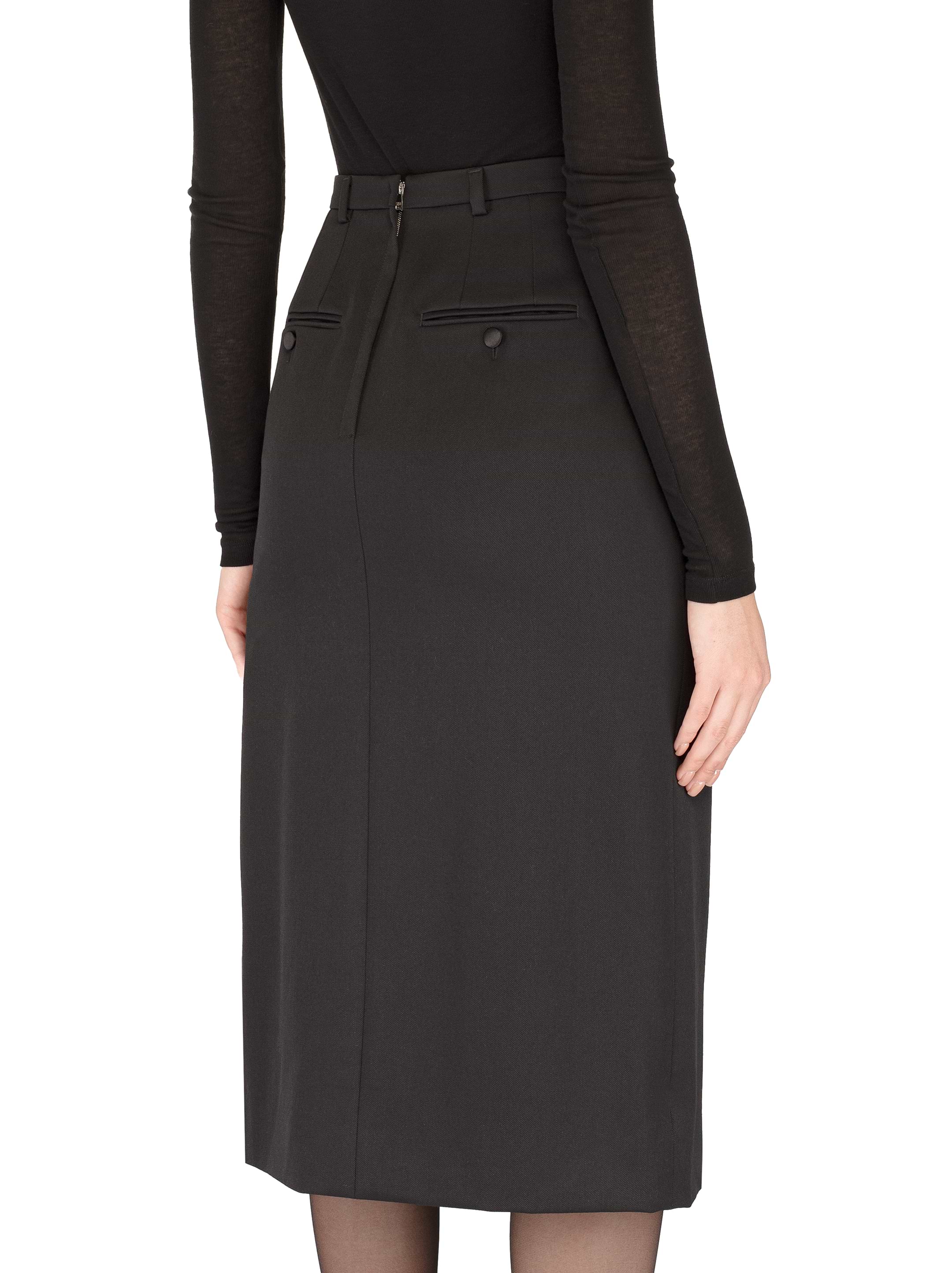 スカート Dolce & Gabbana Wool Pencil Skirt Longue Wool calf-length pencil skirt in Black for Women