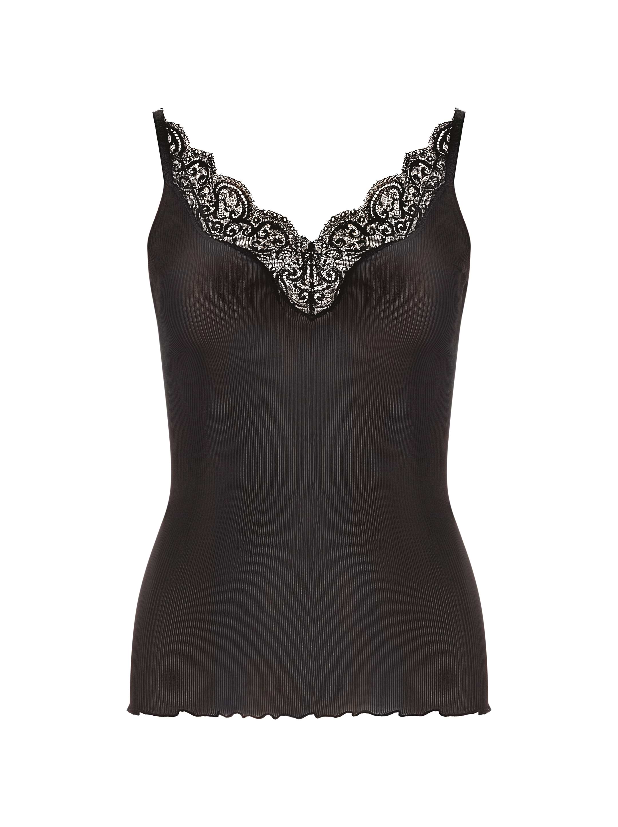 Saint Laurent women's Silk tank top with lace - buy for