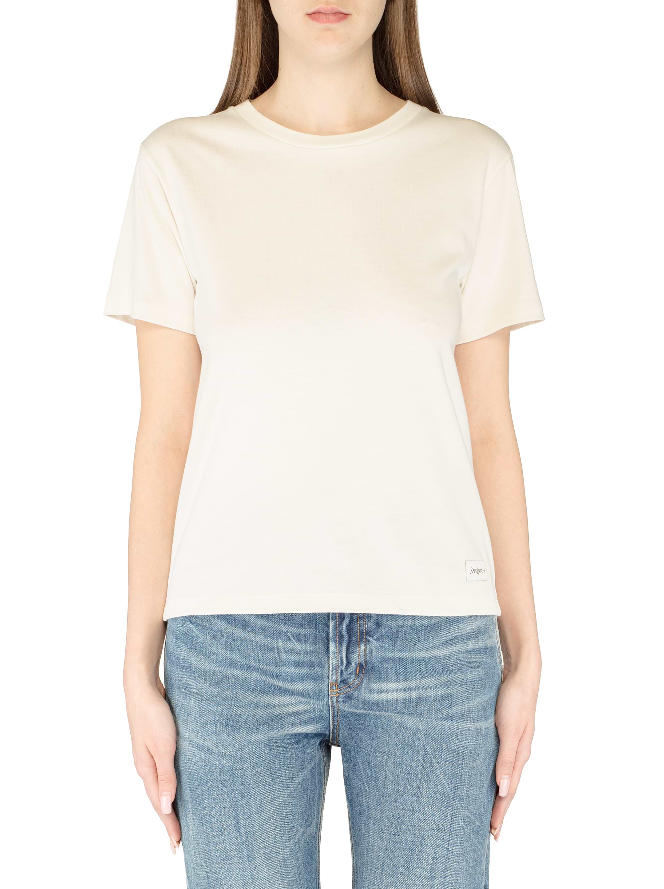 Tシャツ・カットソー SAINT LAURENT Women Tops 810277 WHITE Saint Laurent women's Logo t-shirt - buy for 276000 KZT in