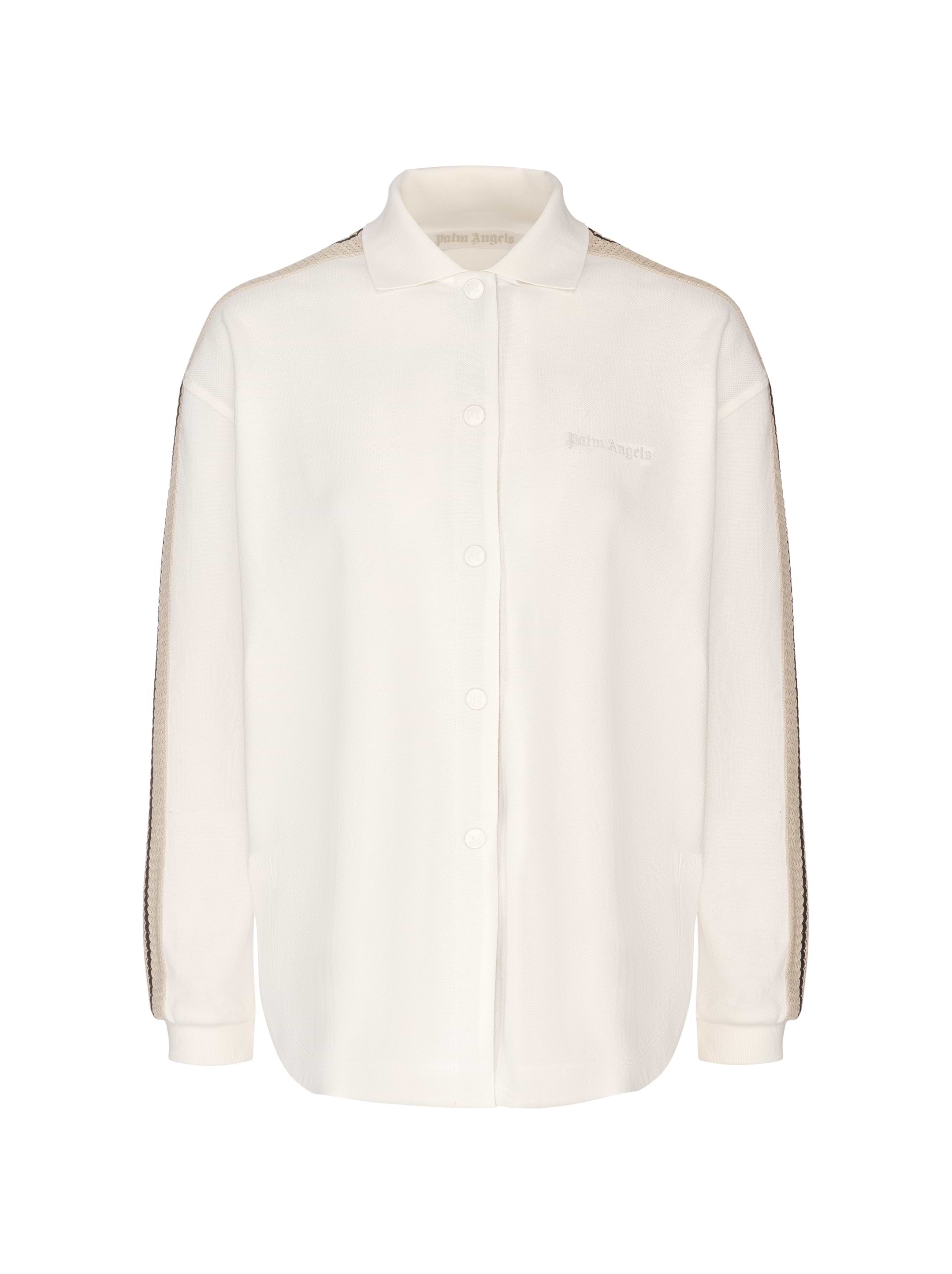 【関税込み】PALM ANGELS STRIPED COTTON SHIRT Blue Striped Shirt by Palm Angels on Sale