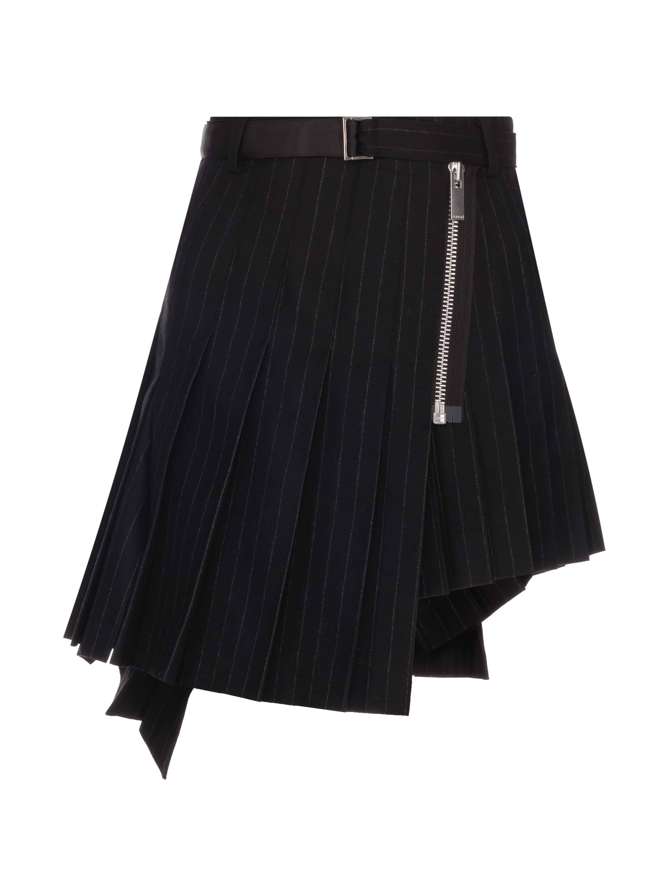 【sacai】Layered Striped Skirt SACAI Belted pleated striped voile midi skirt | NET-A-PORTER