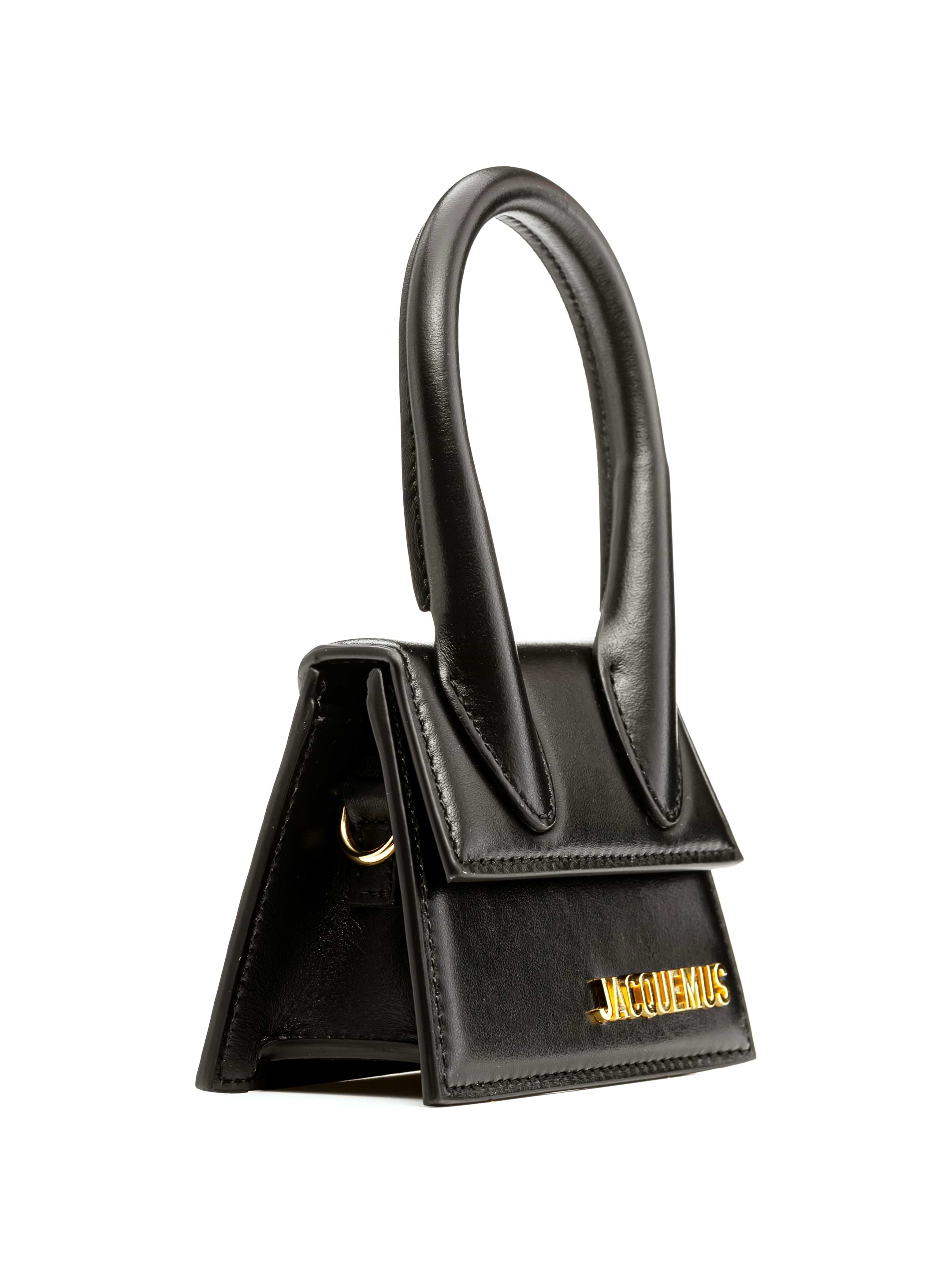 JACQUEMUS ブラック ミニバッグ Jacquemus Le Chiquito Top Handle Bag Black in Leather with