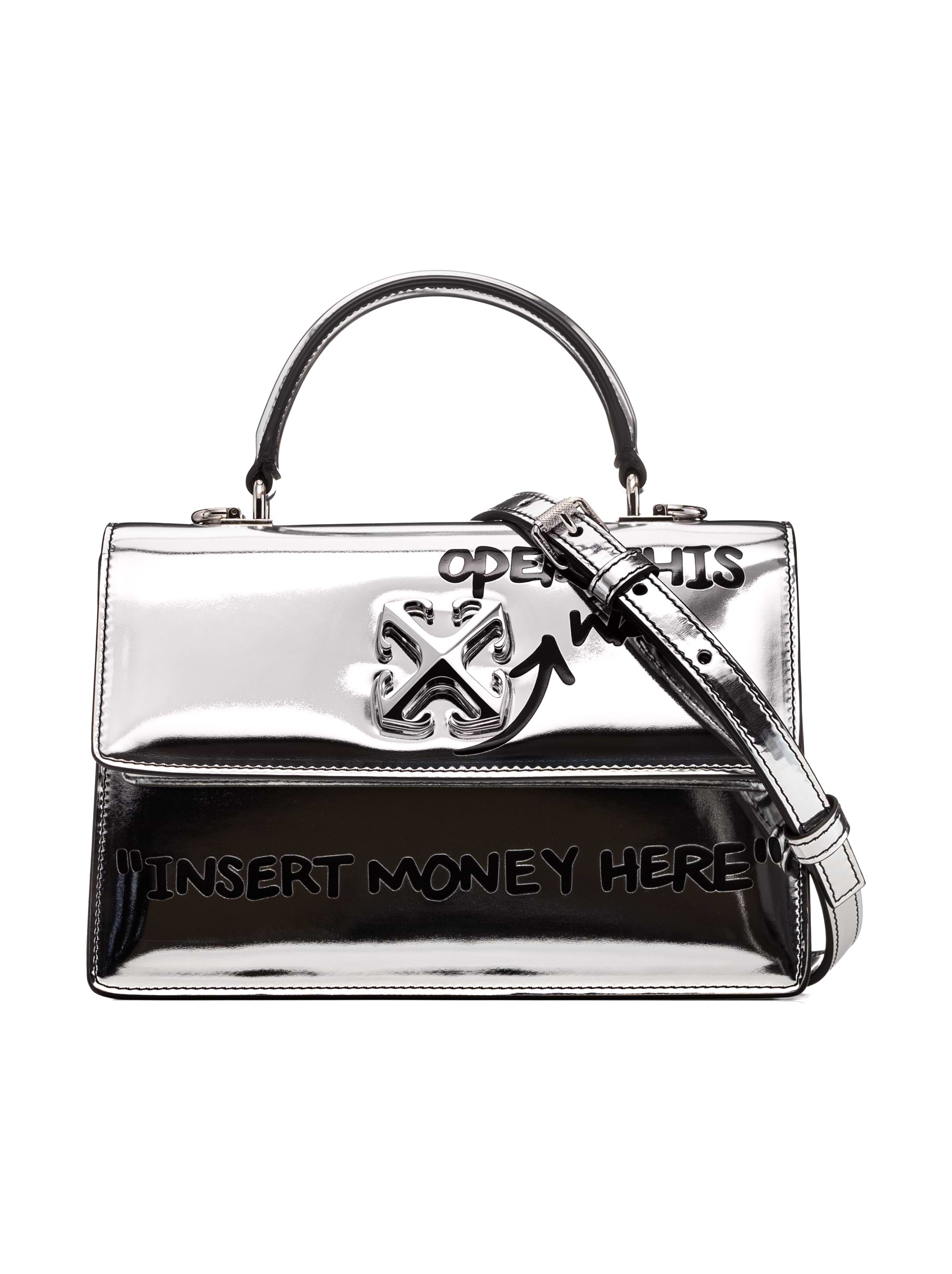 【OFF WHITE】BIG Sale、関税込み★Jitney 1.4 Pvc バッグ OFF-WHITE 1.4 Jitney Quote Bag 