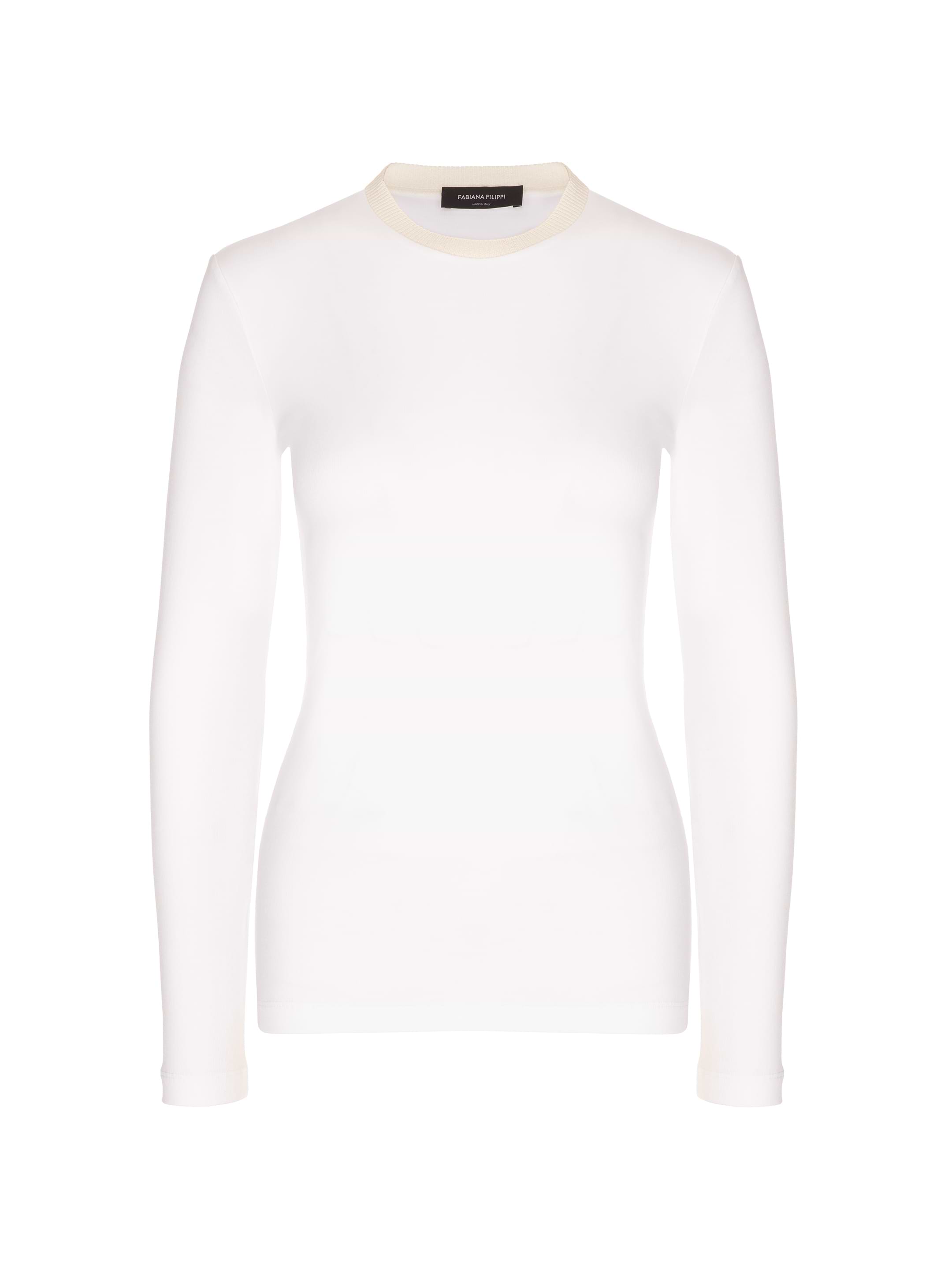 Cotton longsleeve with lurex Fabiana Filippi for women - buy