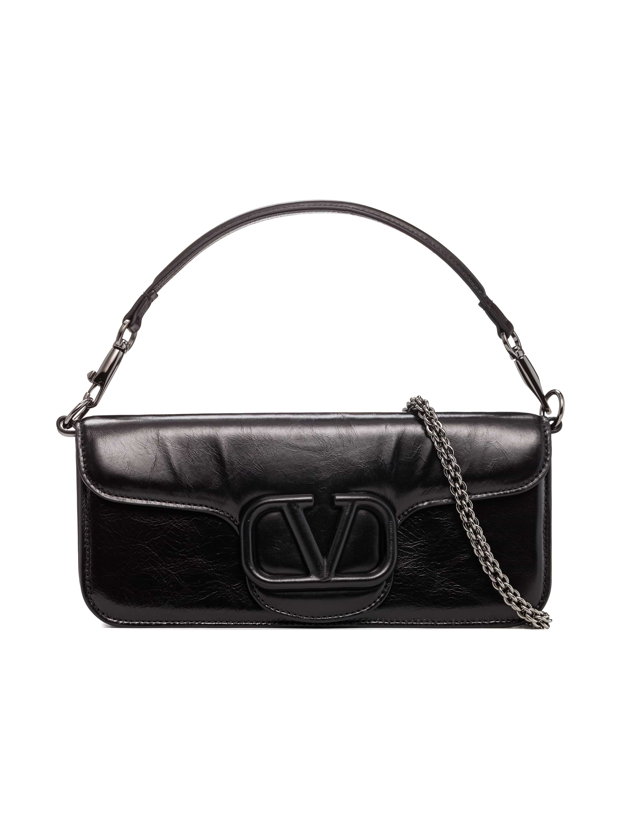 Valentino Black Patent Leather Rockstud Triple Zip Crossbody