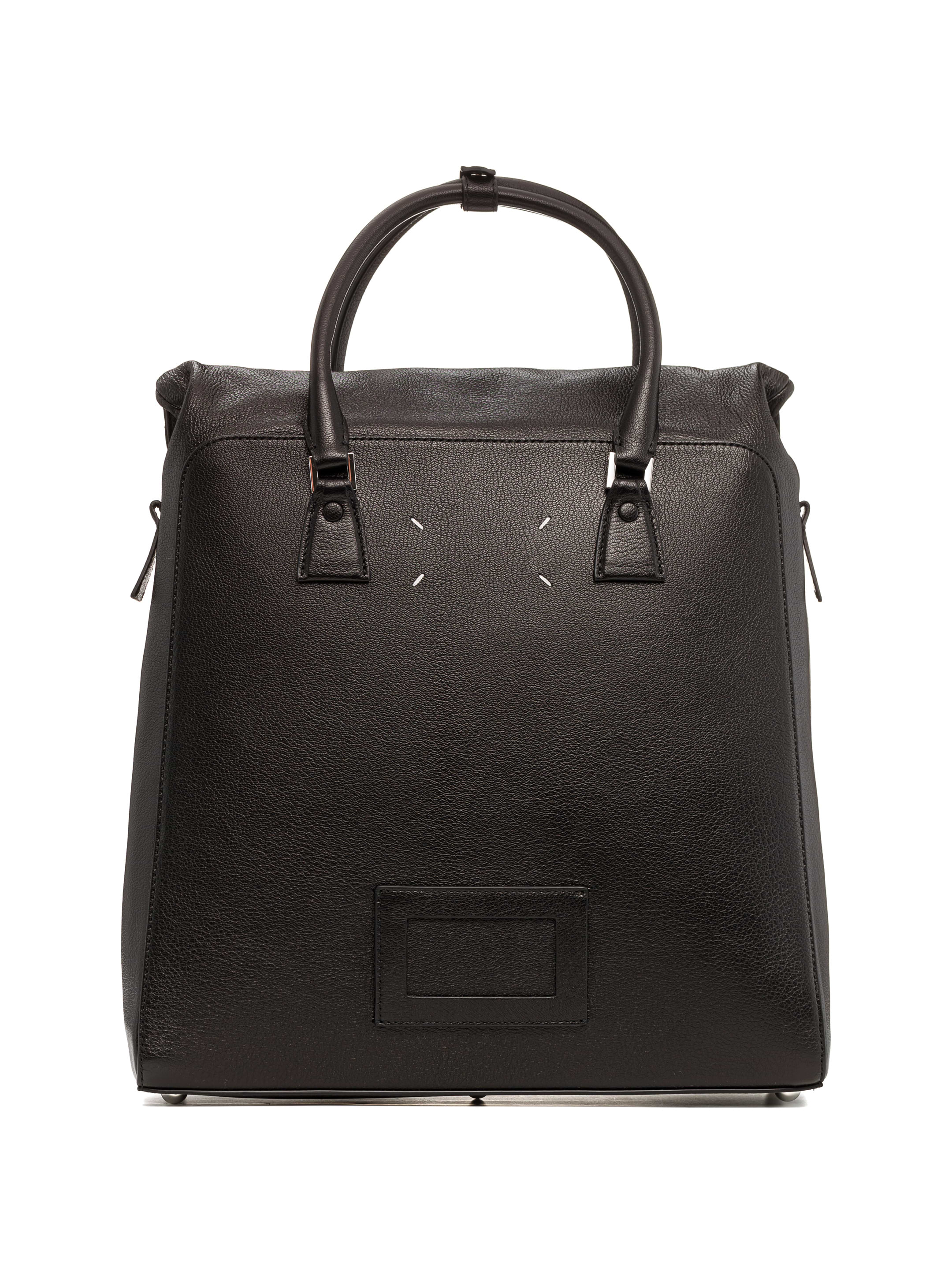 トートバッグ Maison Margiela (S35WC0078 PR190 T2070) Unisex Tote Bag PAUSE or Skip: Maison Margiela Premium Leather Logo-Print