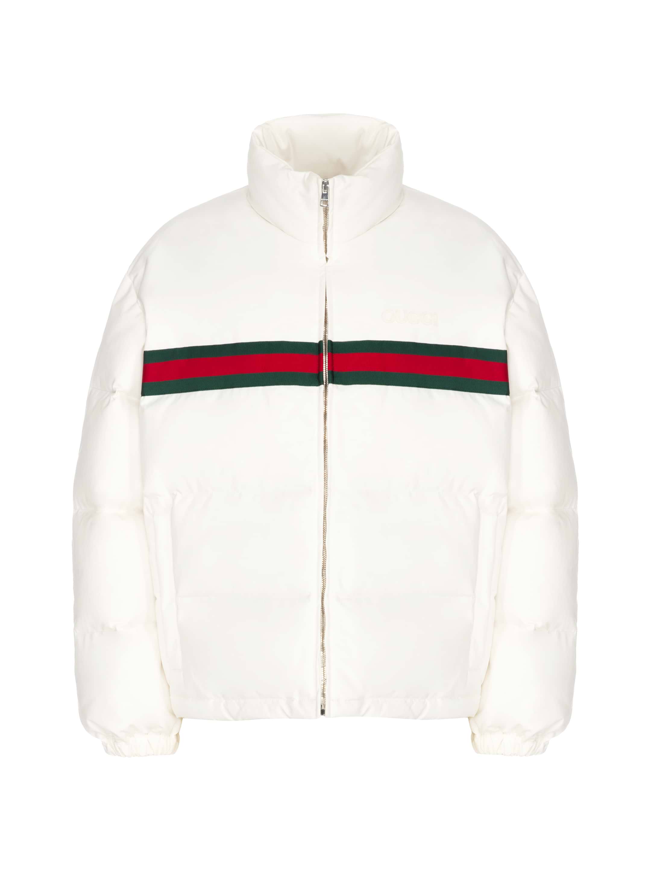 Web quilted down jacket Gucci for women - buy in the