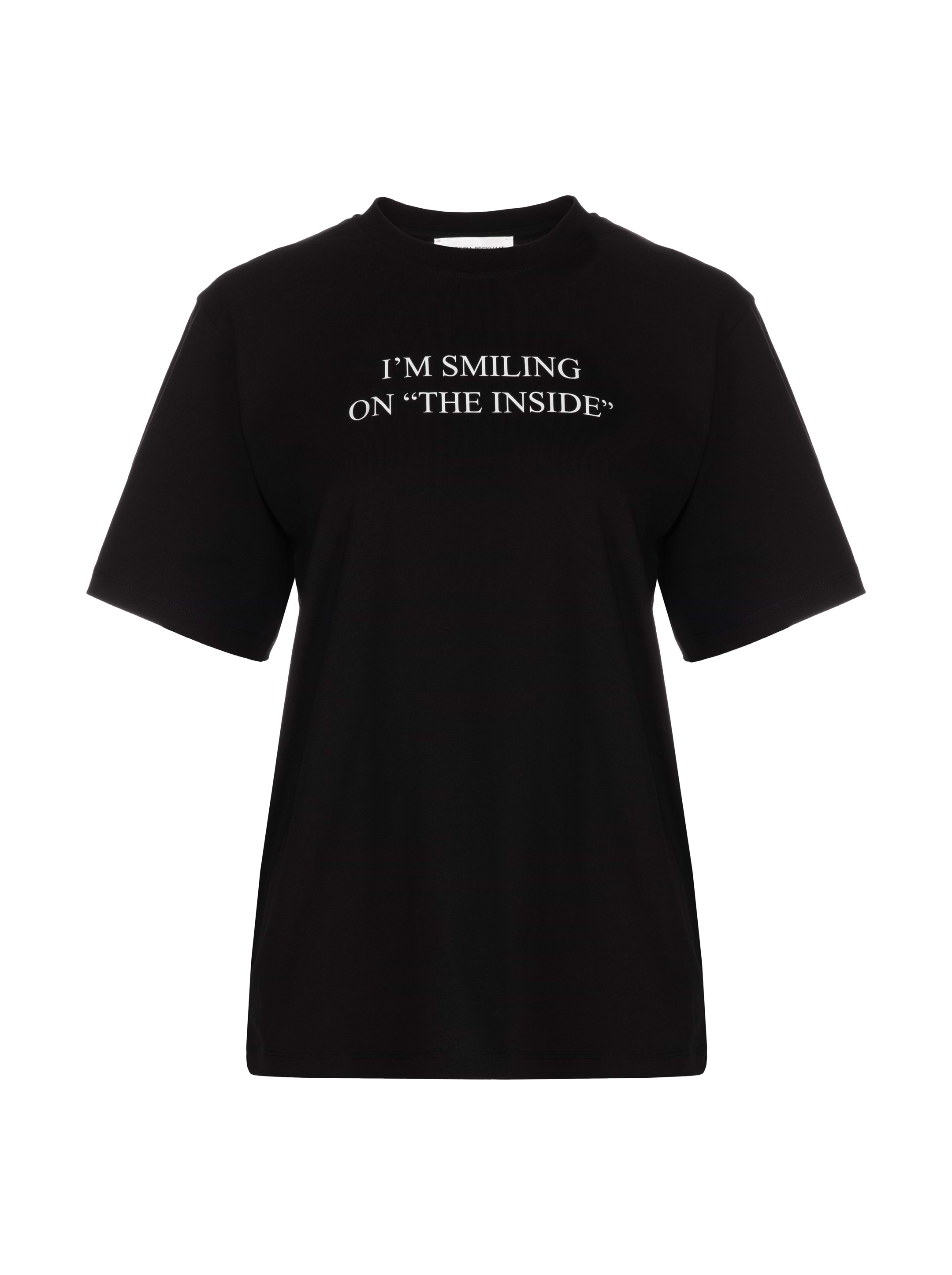 Tシャツ・カットソー VICTORIA BECKHAM Woman T-Shirt Black 1322JTS004130A 1 Fitted T-Shirt Dress In Black | Designer Dresses | Victoria