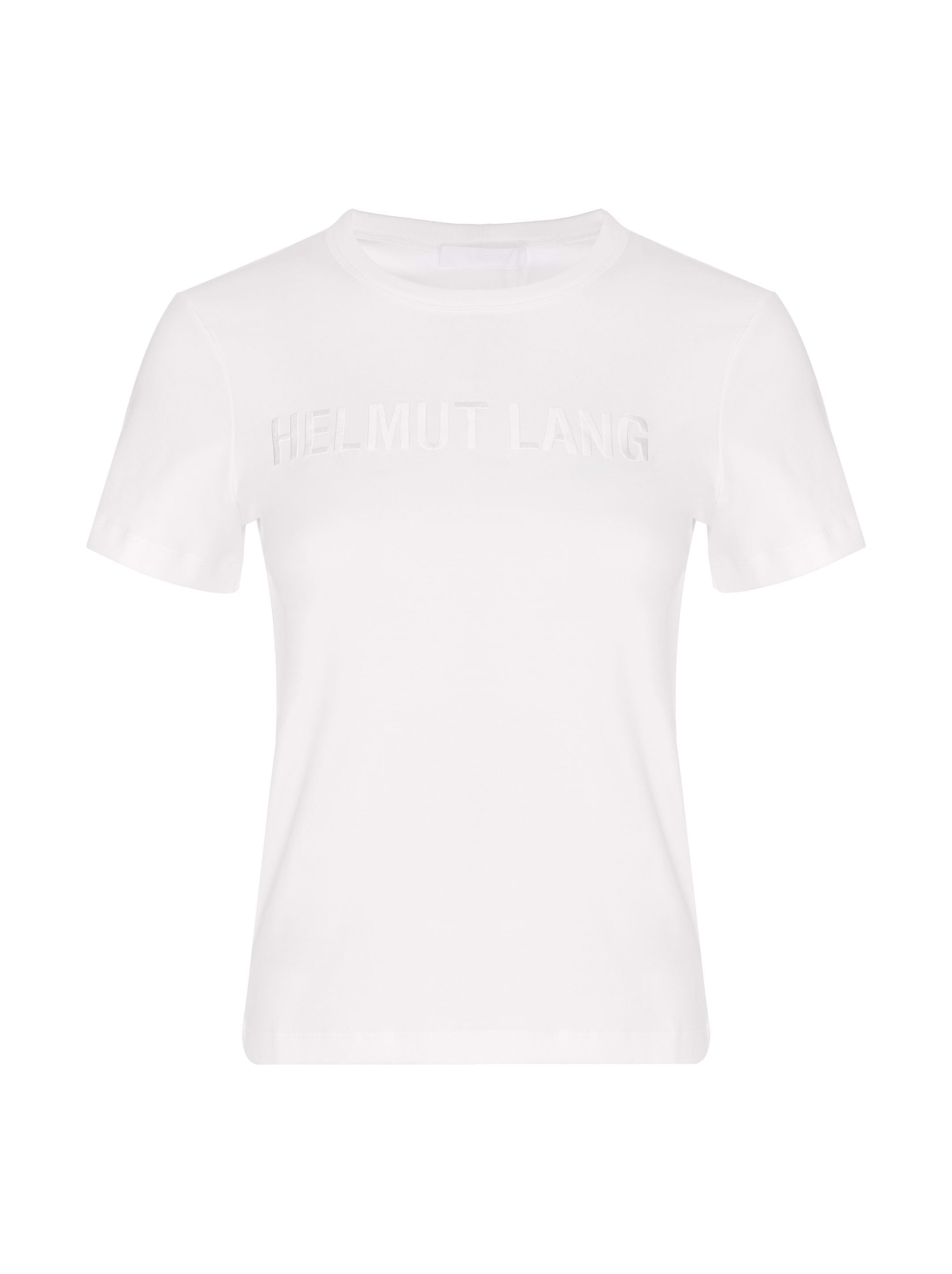 Tシャツ・カットソー HELMUT LANG Woman T-Shirt White O06HW505 100 White Slim Logo T-shirt by Helmut Lang on Sale