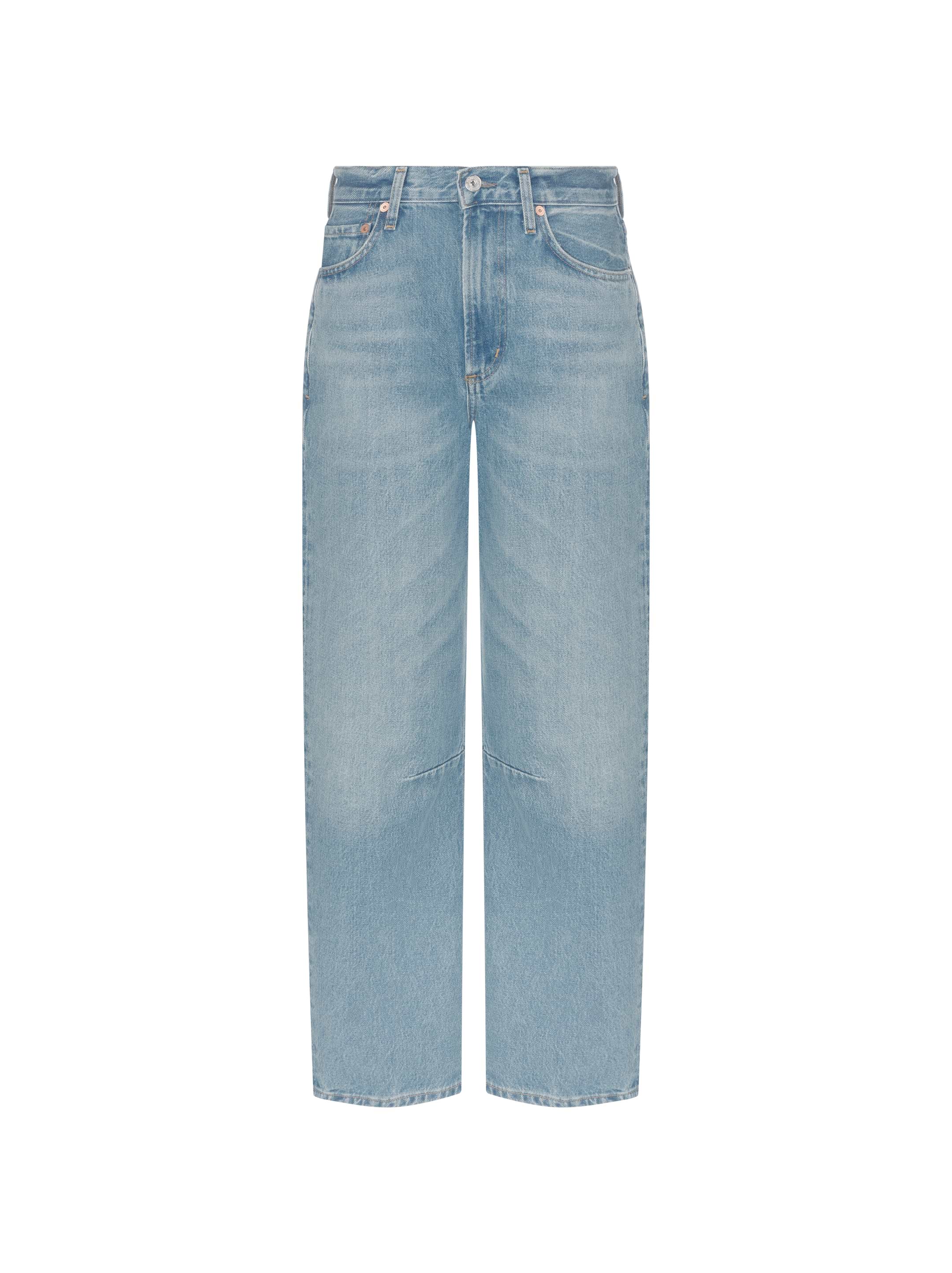 【THE MOZZ】Edin Banding Wide Denim Pants PT Torino Cyndy jeans with ironed crease for women