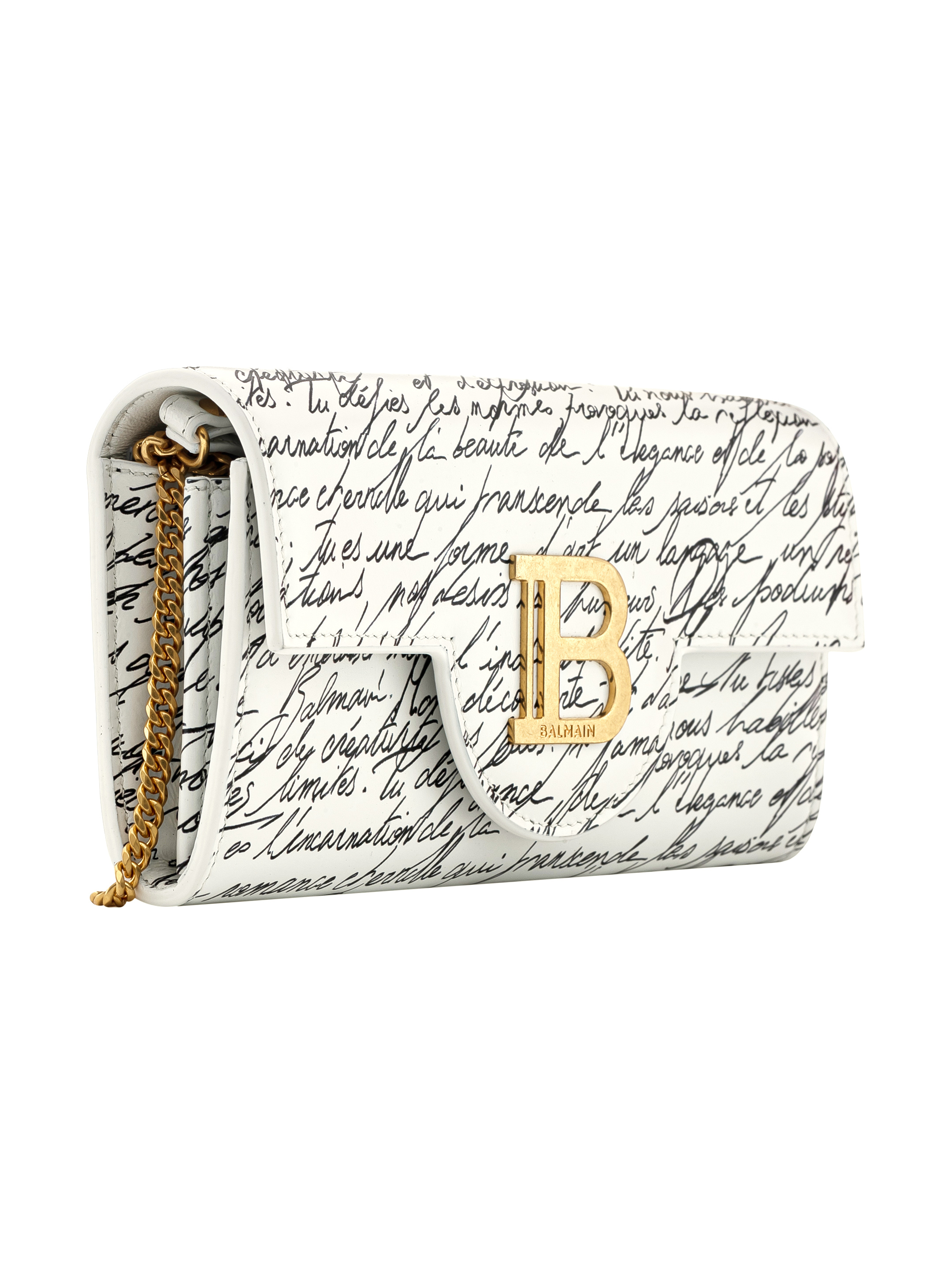 Balmain women's B-Buzz Love Letter leather clutch - buy for