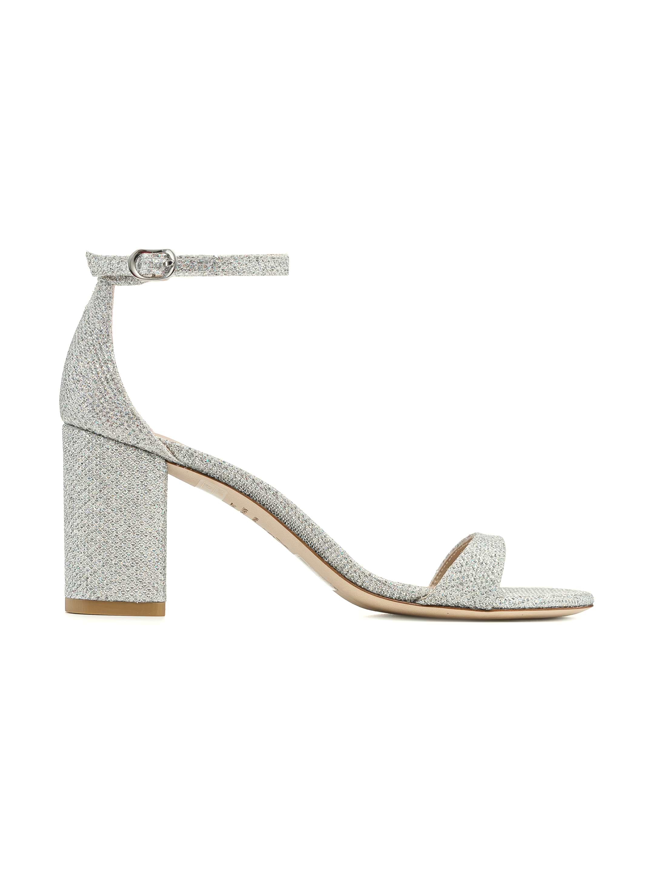 Stuart Weitzman women's Nudist Block 75 leather sandals