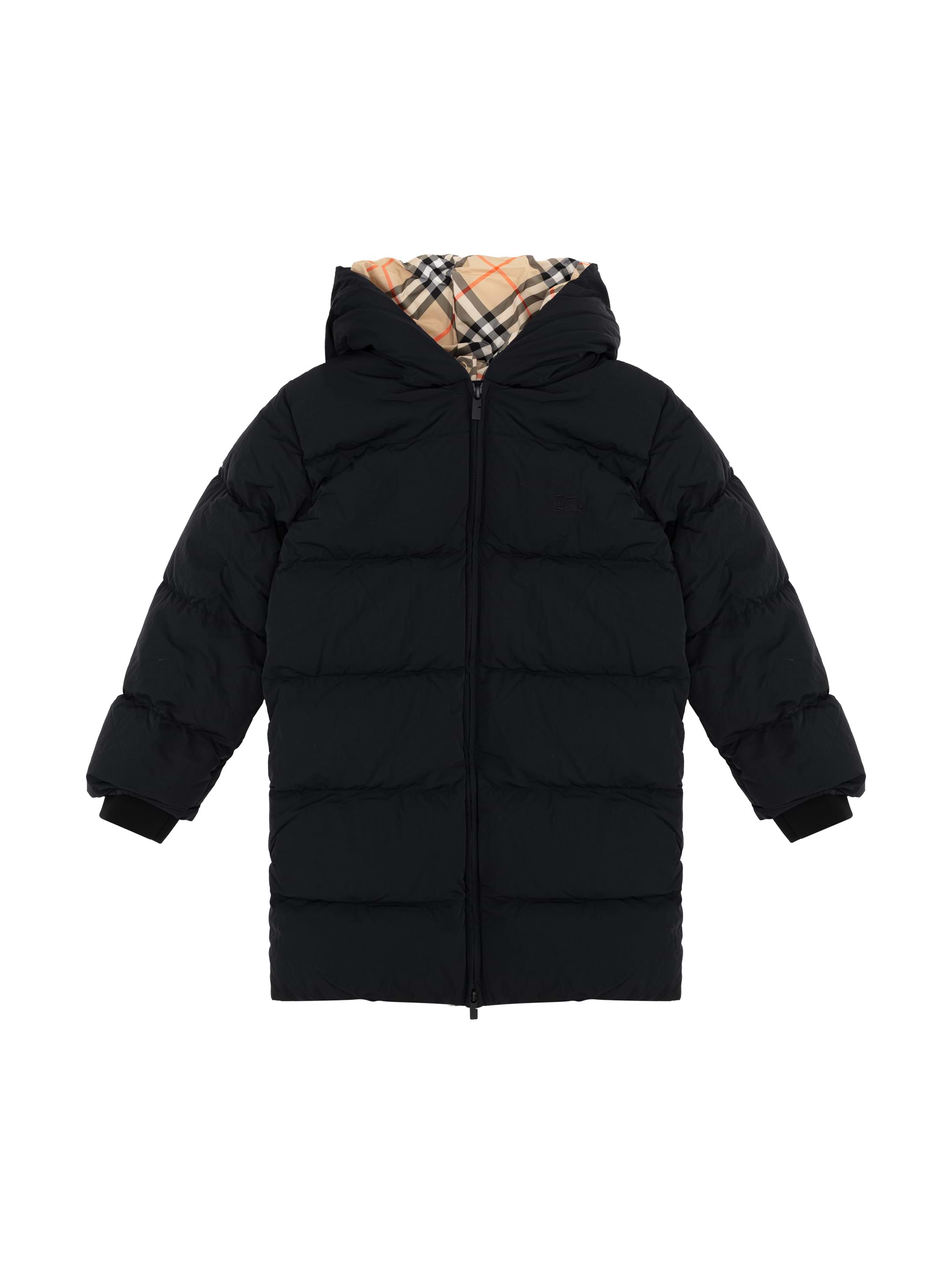 Burberry kids' Quilted down jacket with logo - buy for