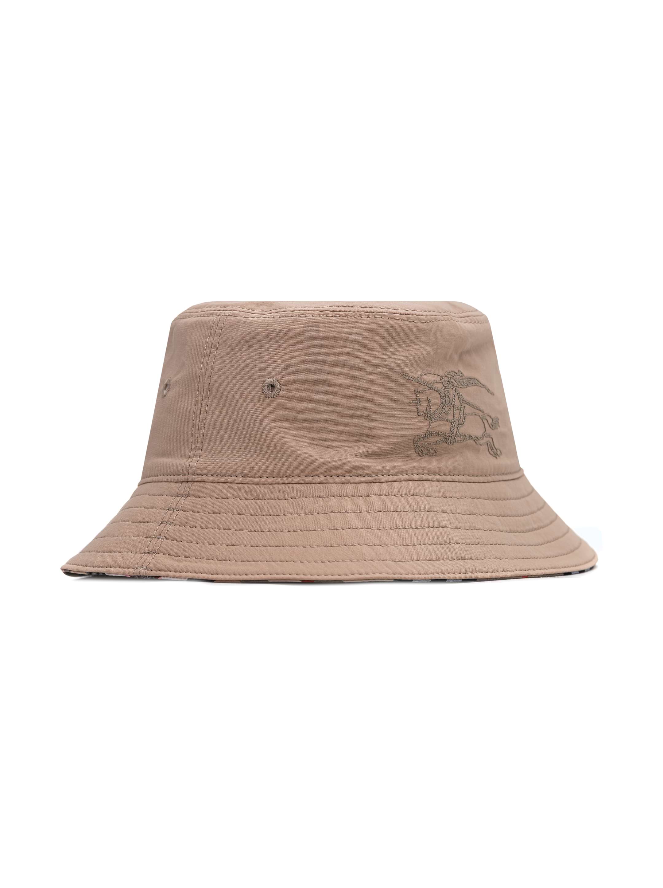 ハット Burberry Beige polyester blend bucket hat (8082572 A3743) Burberry Beige Check Fleece Bucket Hat Burberry