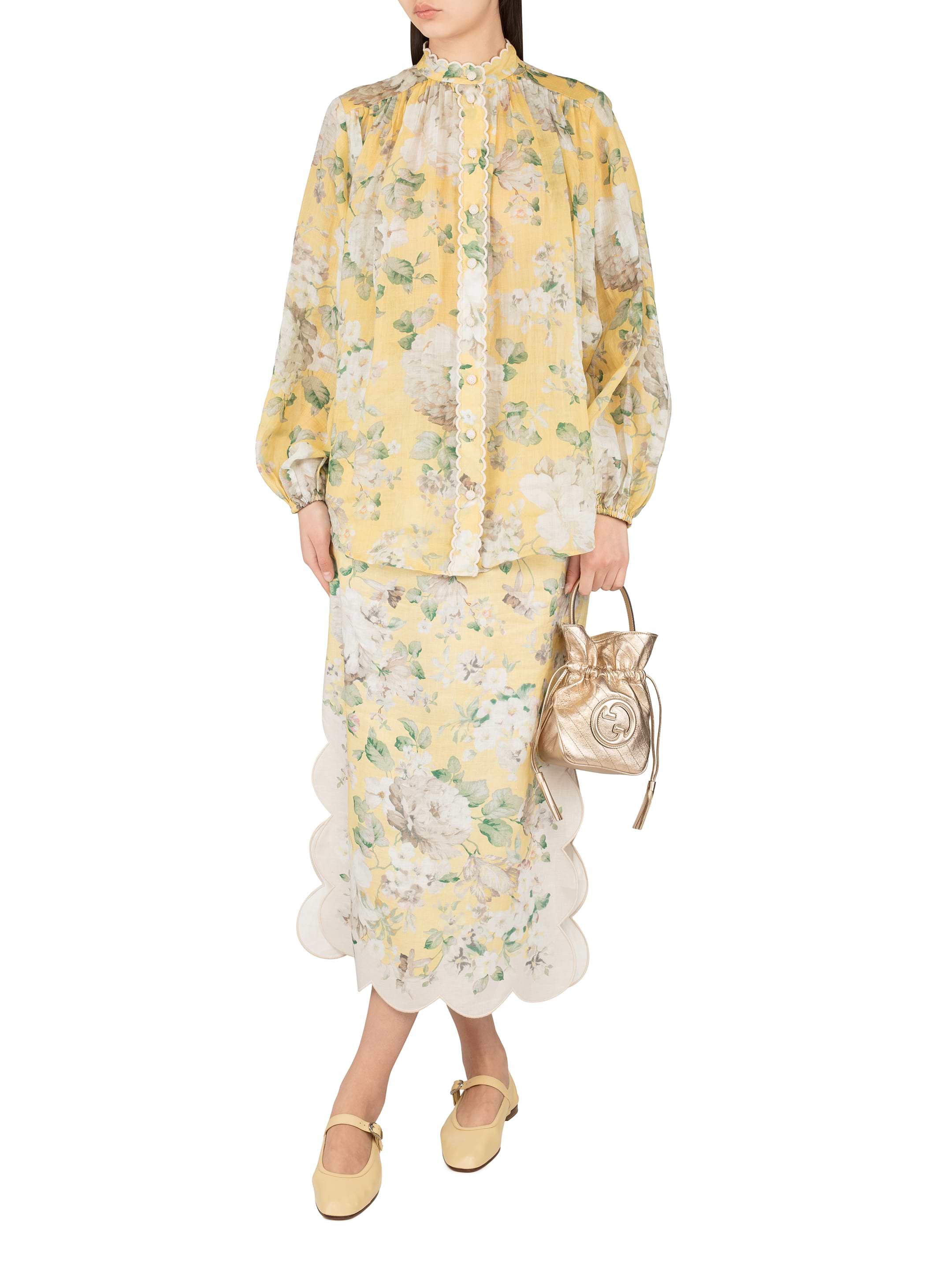 【Zimmermann】ACACIA SCALLOP MIDI SKIRT スカロップ スカート ZIMMERMANN Acacia Scallop Midi Skirt | Neutrals | FARFETCH