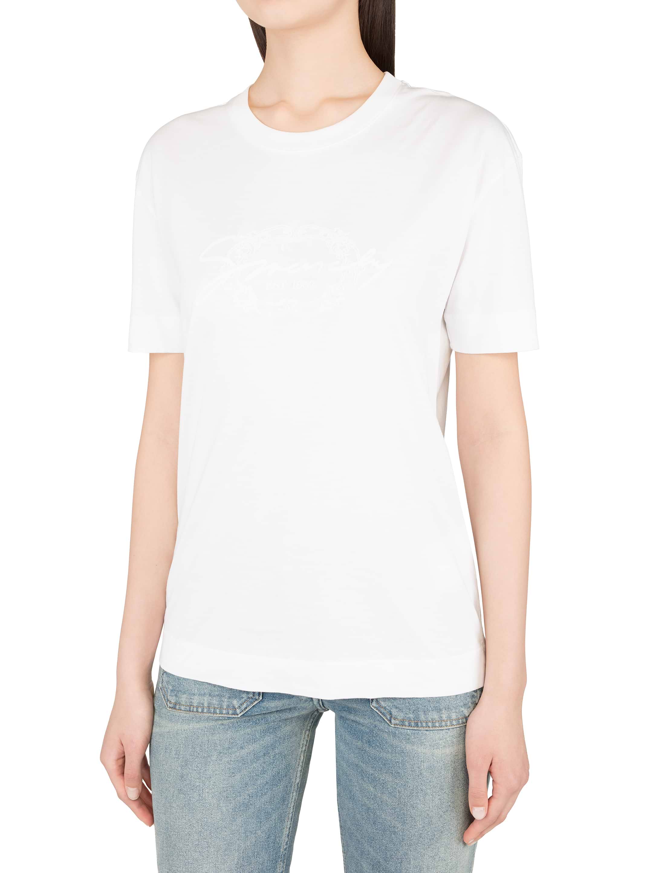 Tシャツ・カットソー GIVENCHY Woman T-Shirt White BW70EKGYPV 100 GIVENCHY Women's Logo Print Fitted Vintage T-Shirt White
