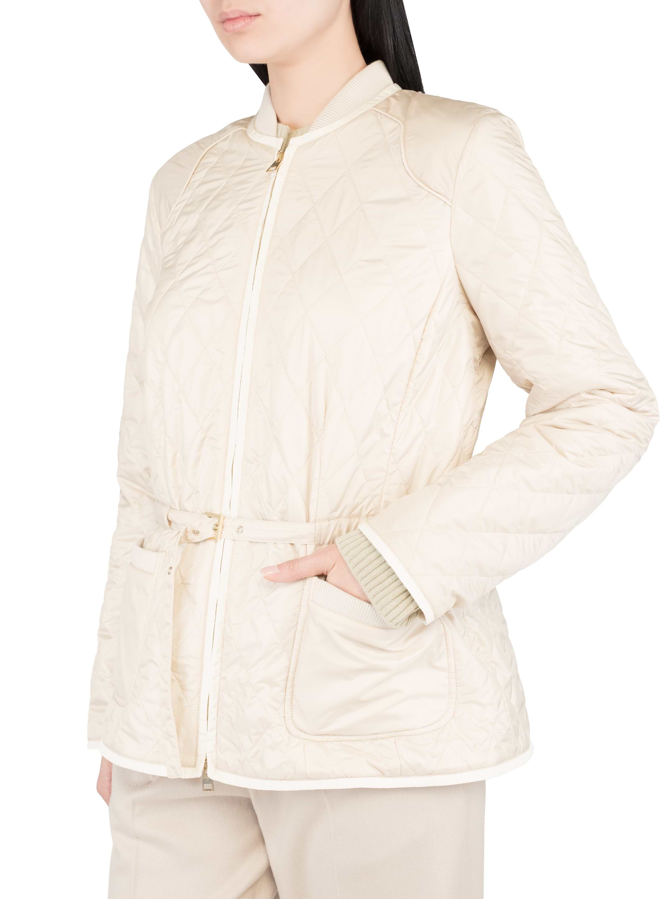 Quilted jacket with logo Lorena Antoniazzi for women - buy