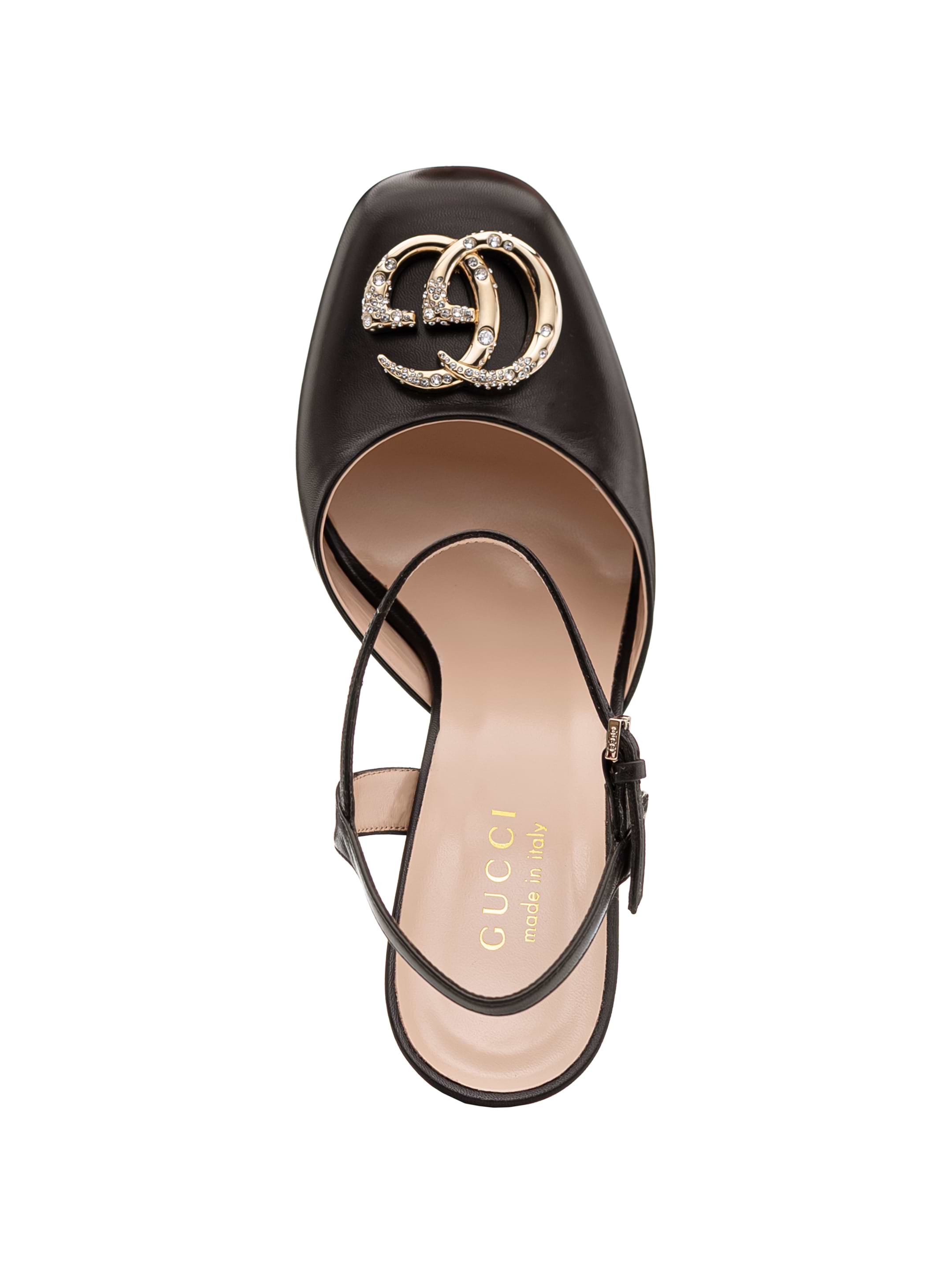 ①【GUCCI（即購入値下げ交渉歓迎）】bodymaker Brand New Gucci X Adidas Logo Leather Slingback Pump Women's