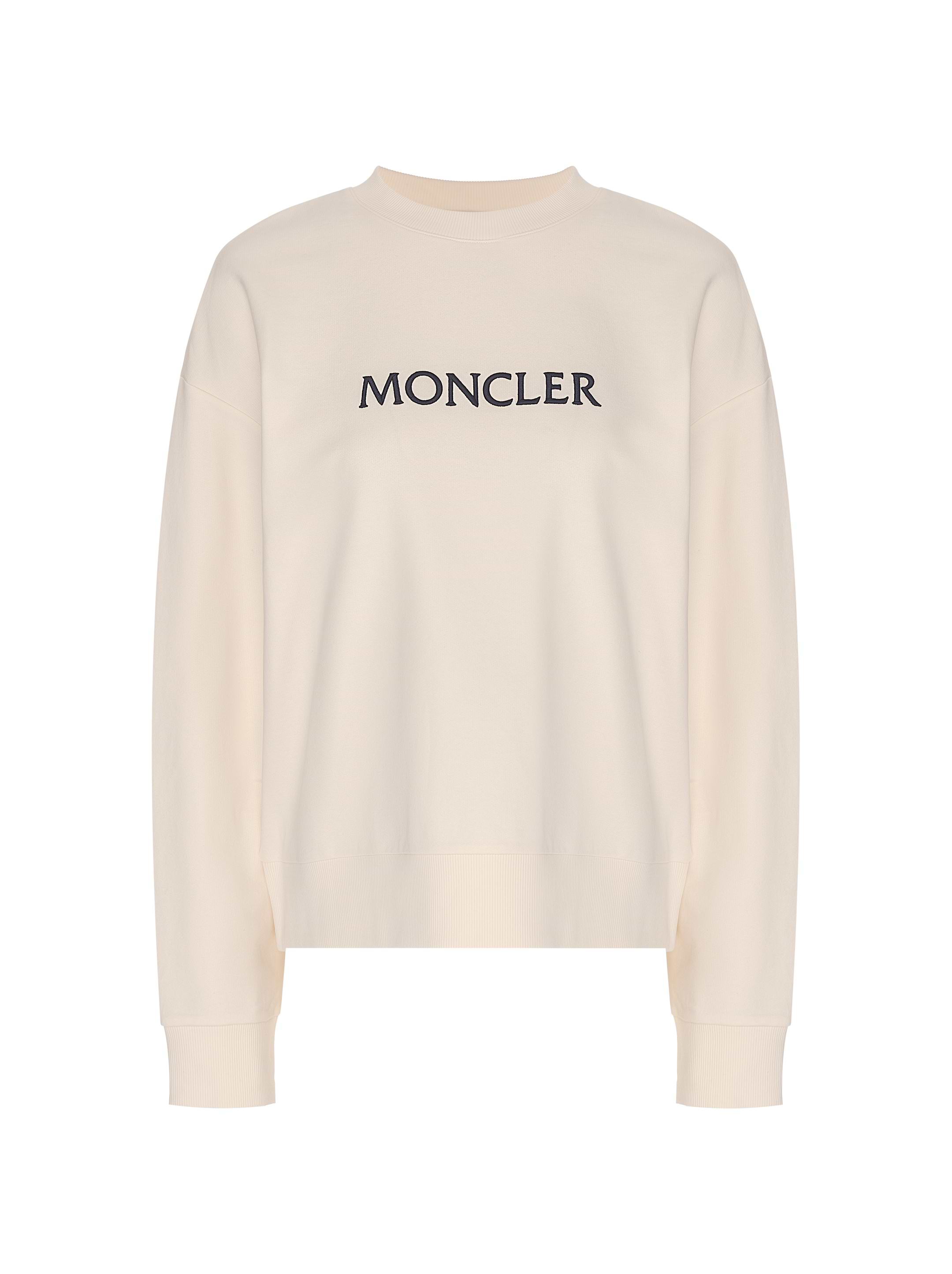 人気！23/24AW MONCLER ロゴデザイン コットン スウェットシャツ 23-24AW国内MONCLER＋RICK OWENSモンクレールロゴTシャツL