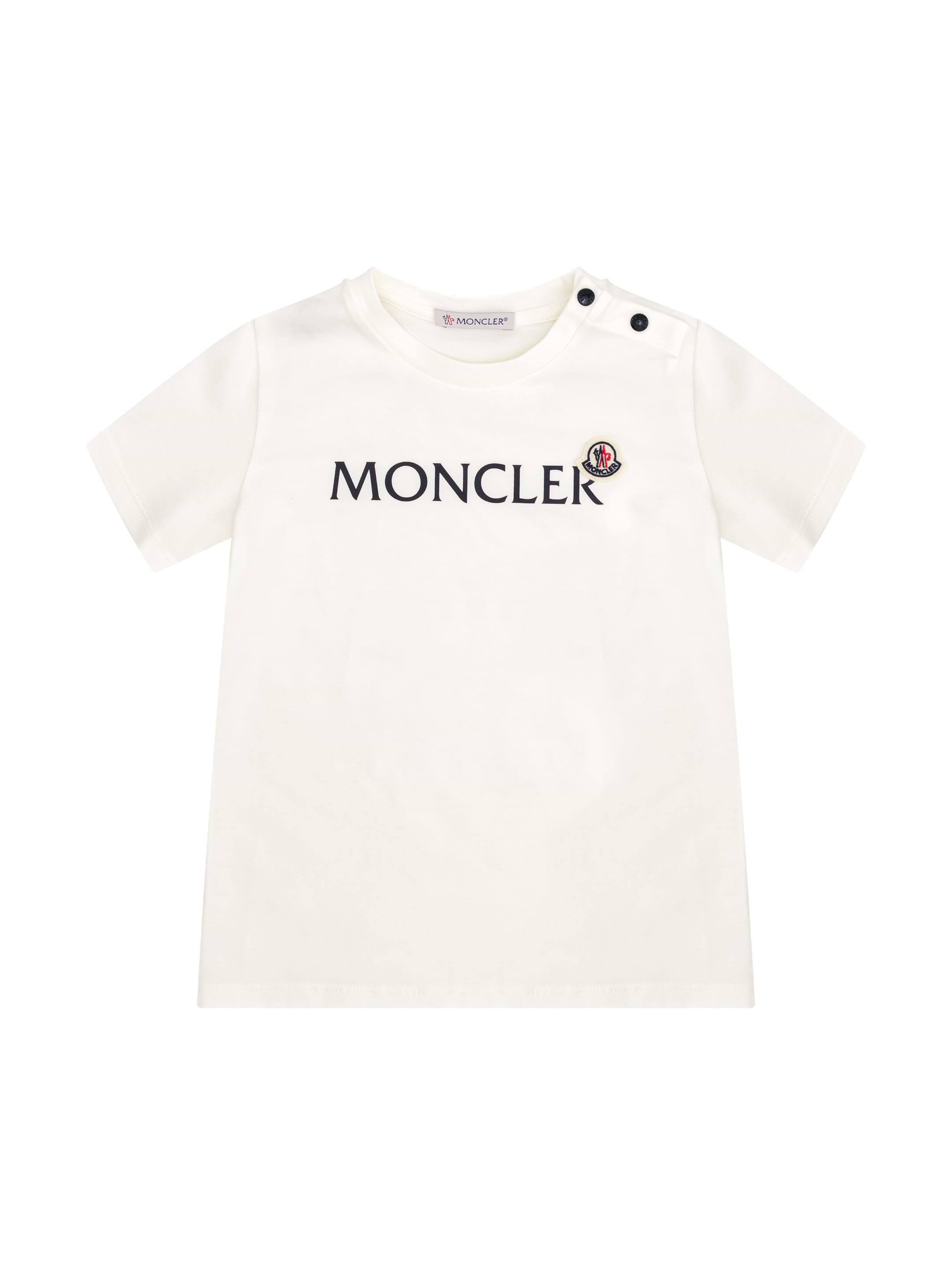 モンクレール ベビー 70〜80 Tシャツ Moncler Logo cotton T-shirt for newborns - buy for 73800 KZT