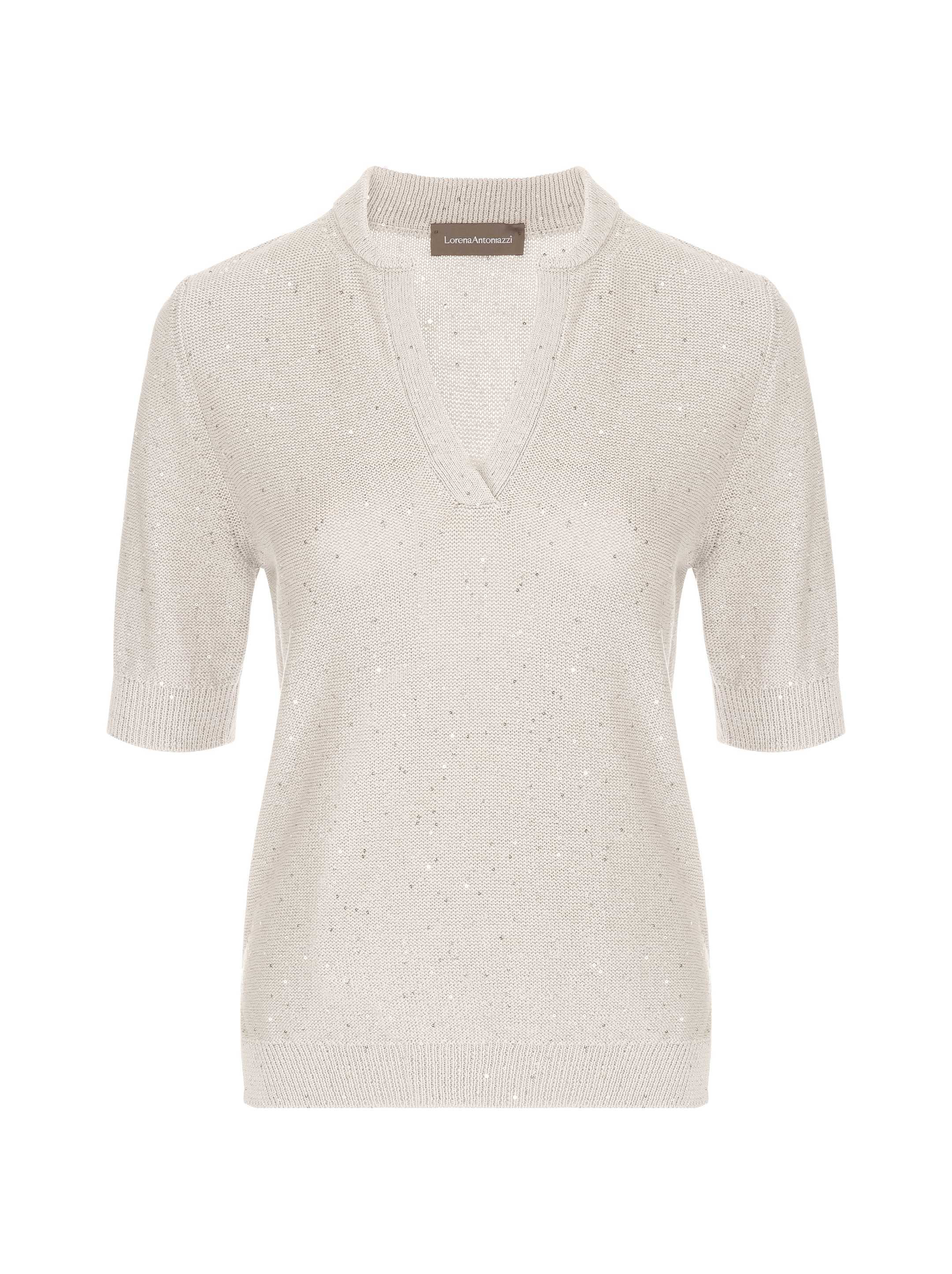 Lorena Antoniazzi women's Knitted polo with sequins - buy