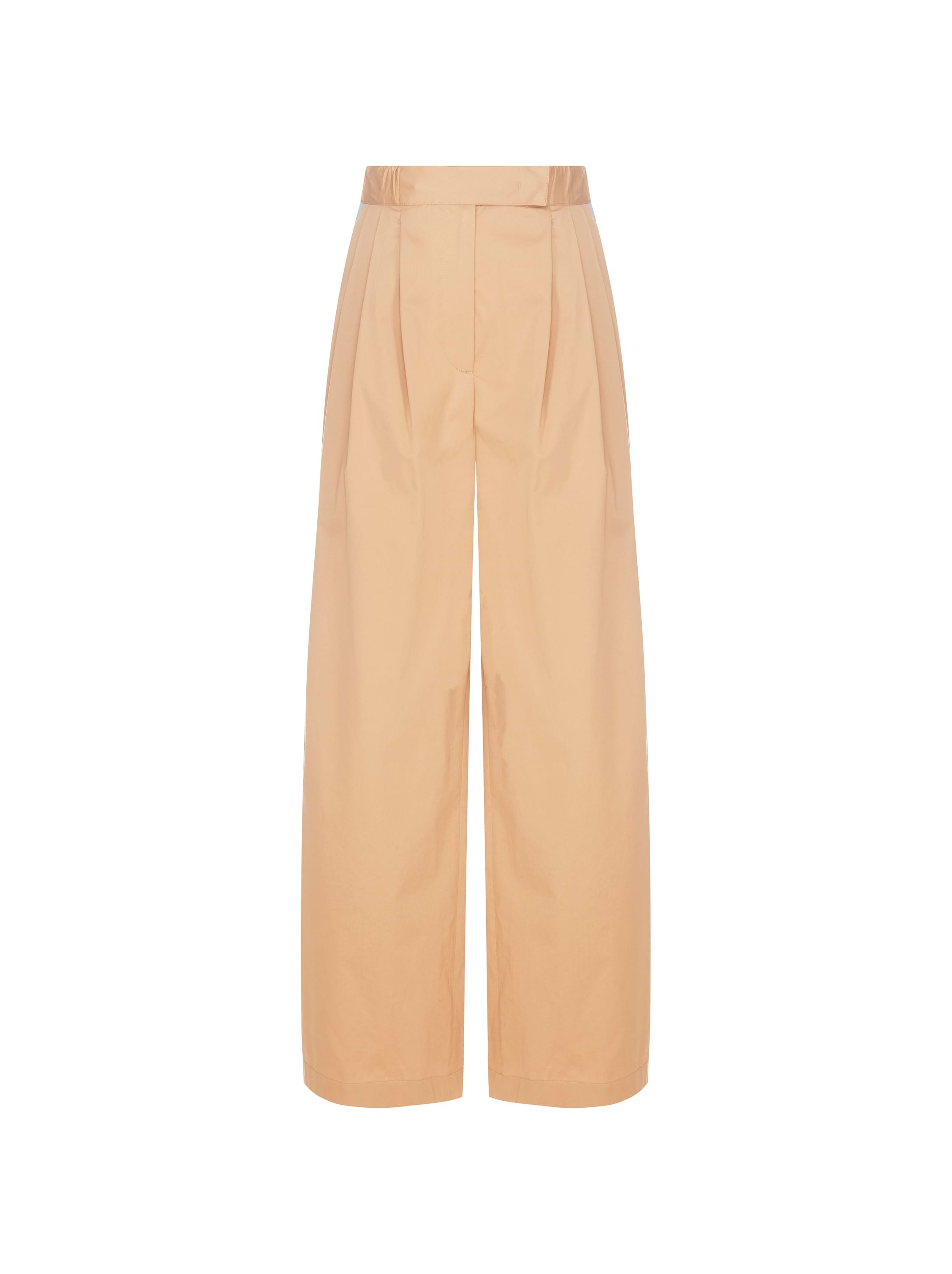 パンツ Lorena Antoniazzi Camel Brown Pleat-Detailing Trousers Wide Cotton Pants Lorena Antoniazzi for women - buy in the