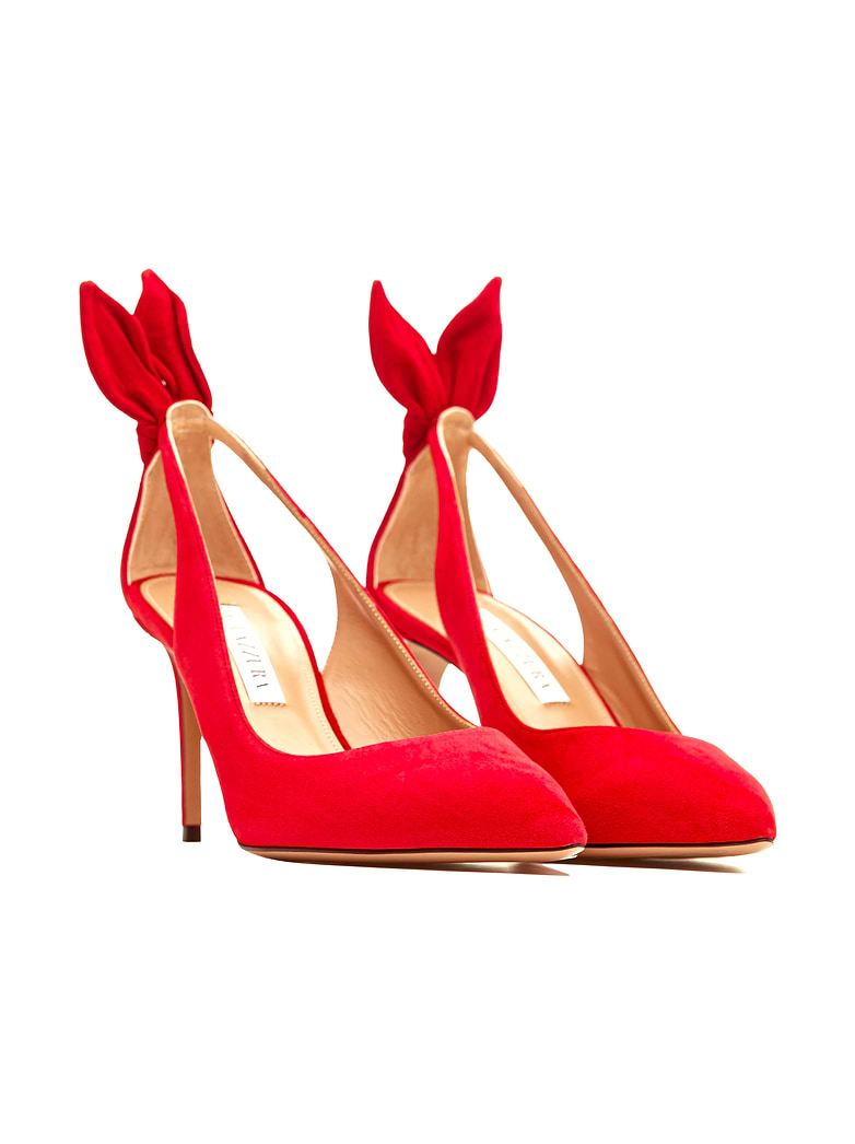 Aquazzura women's Bow Tie suede pumps buy for 349900 KZT in the
