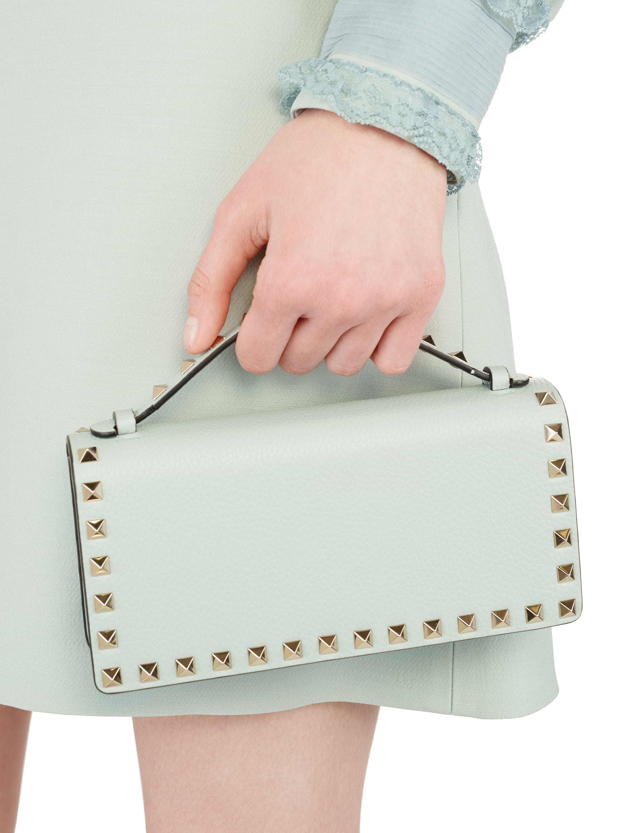 VALENTINO GARAVANI Rockstud レザー クラッチ キルティング Valentino Garavani Rockstud Clutch