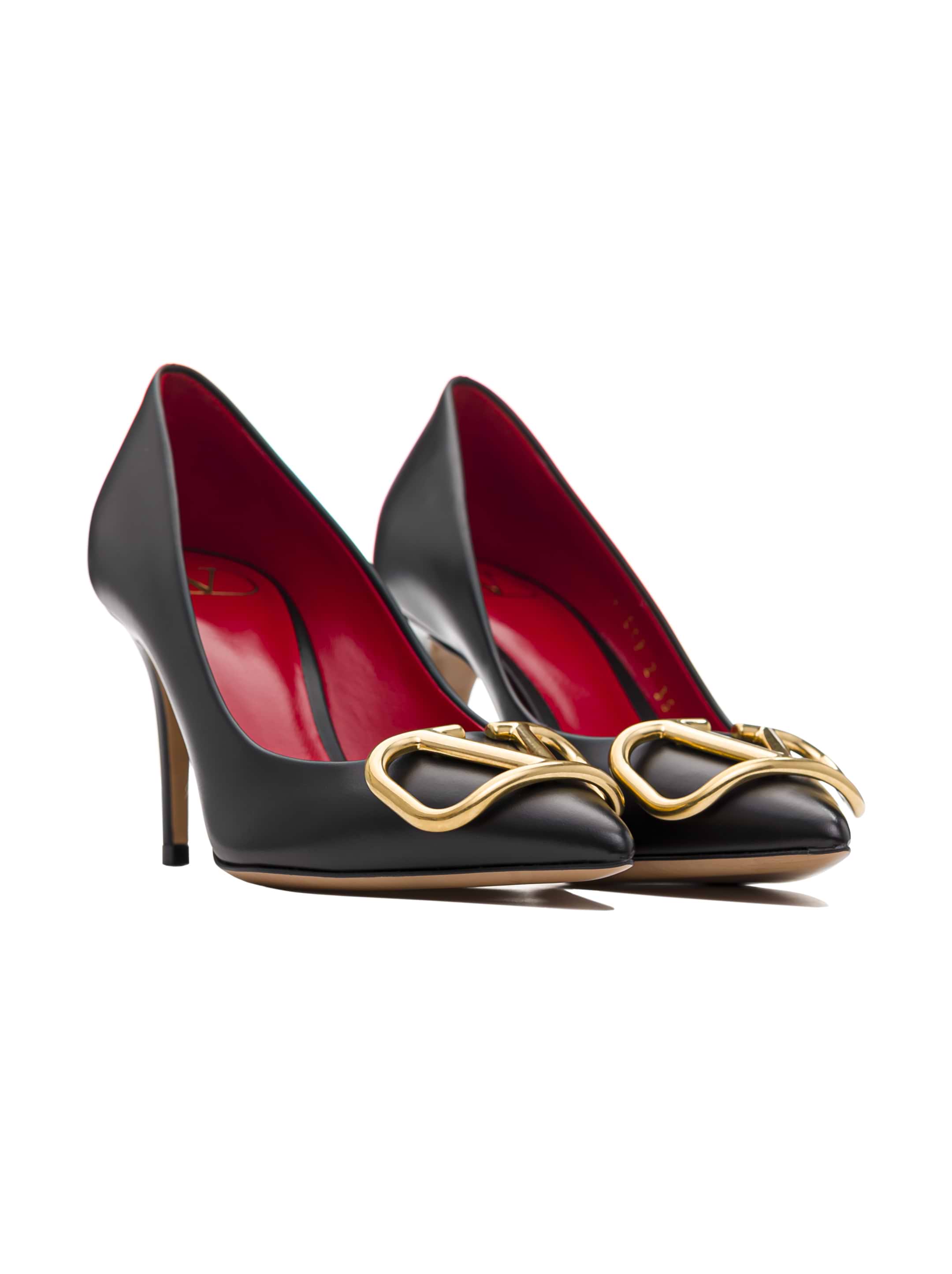 Valentino Garavani women's V-logo leather pumps - buy for