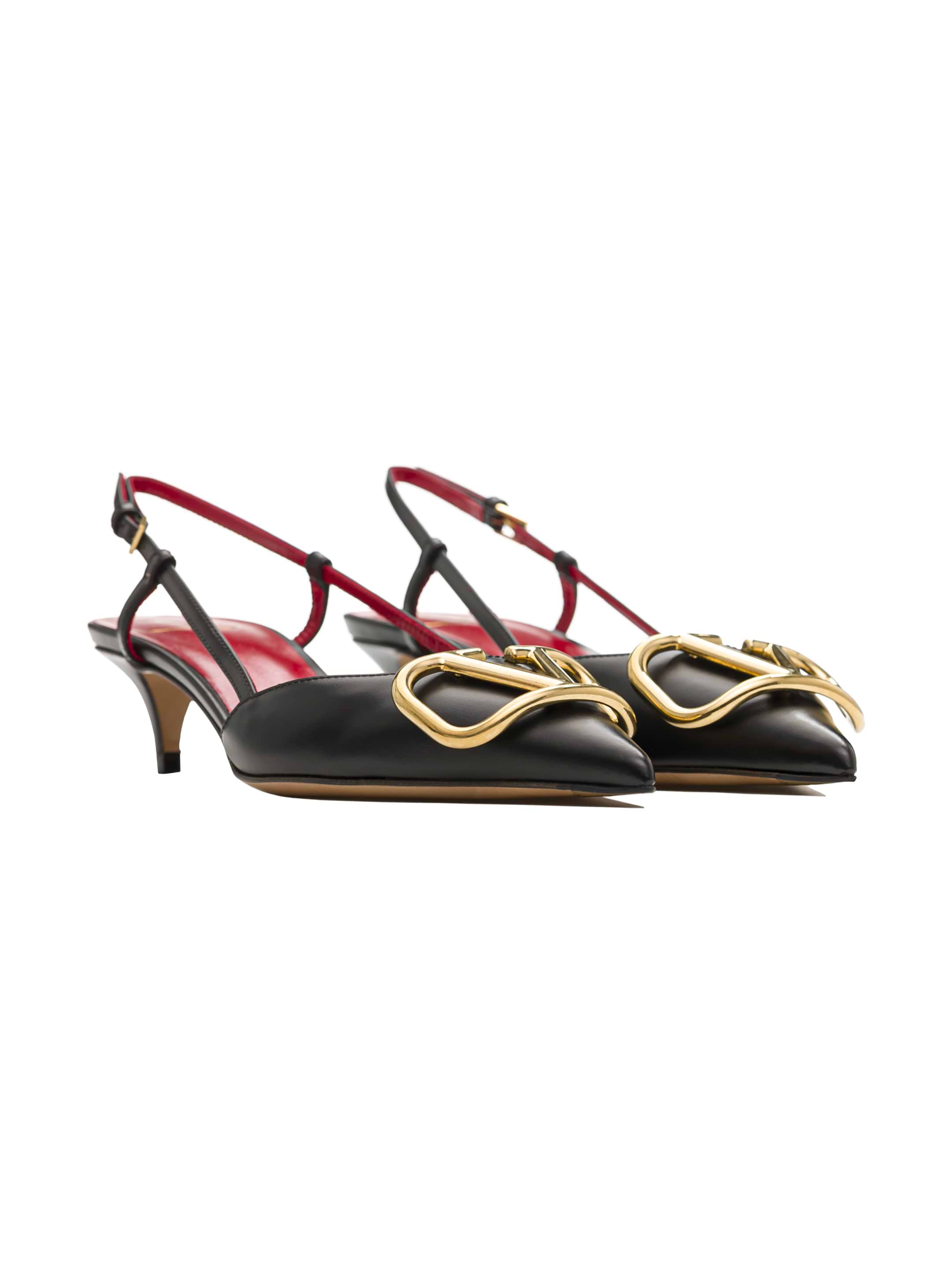Valentino Garavani women's V-logo leather sling back pumps