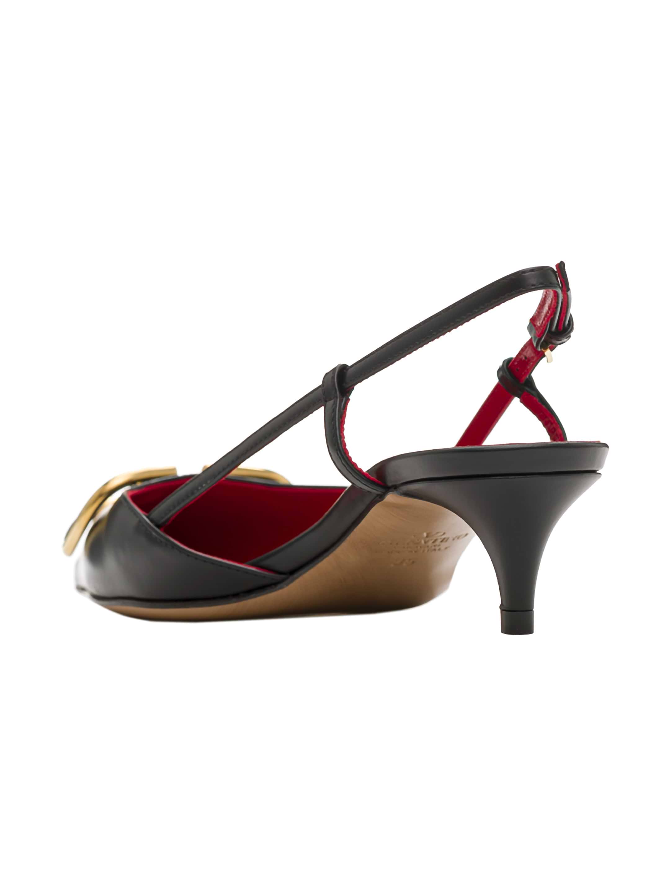 VALENTINO - つかさ Valentino Garavani women's V-logo leather sling back pumps