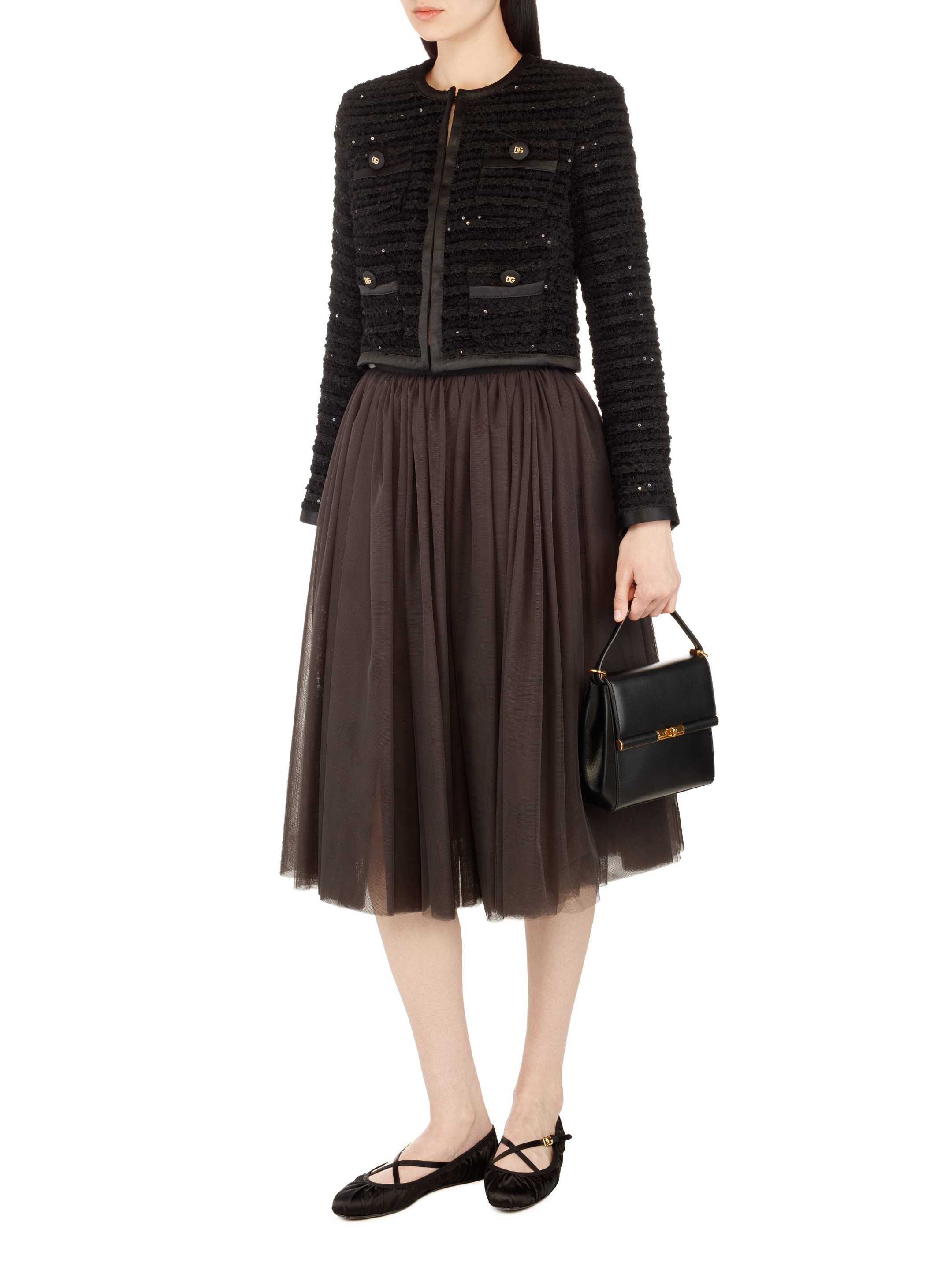 【送料&関税込】Dolce & Gabbana Tulle Sheer Midi Skirt Gathered tulle midi skirt in grey - Dolce Gabbana | Mytheresa