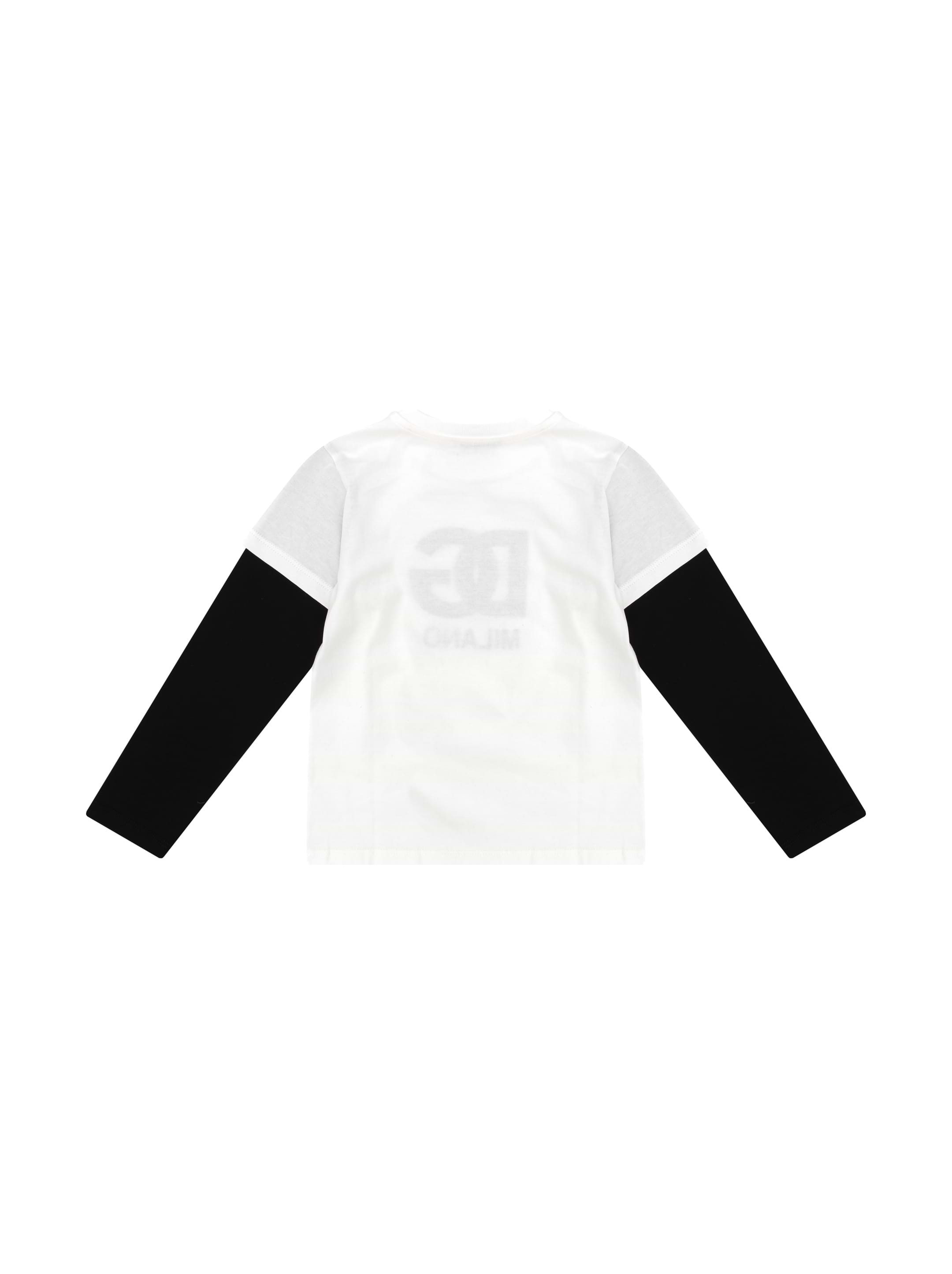 Dolce&Gabbana Logo cotton longsleeve for newborns - buy for