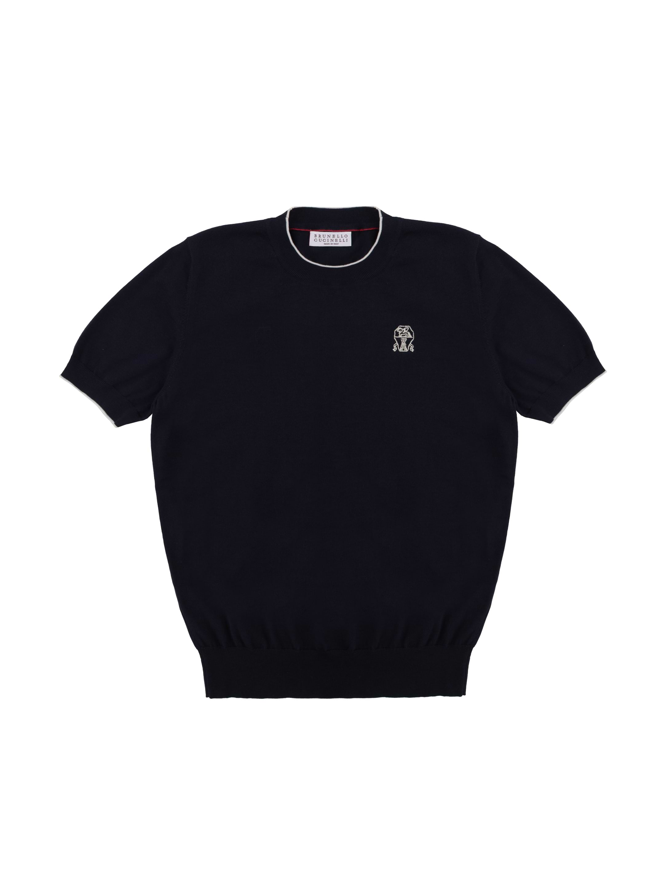 Tシャツ・カットソー BRUNELLO CUCINELLI BLACK COTTON TOP Brunello Cucinelli cotton T-shirt | REVERSIBLE