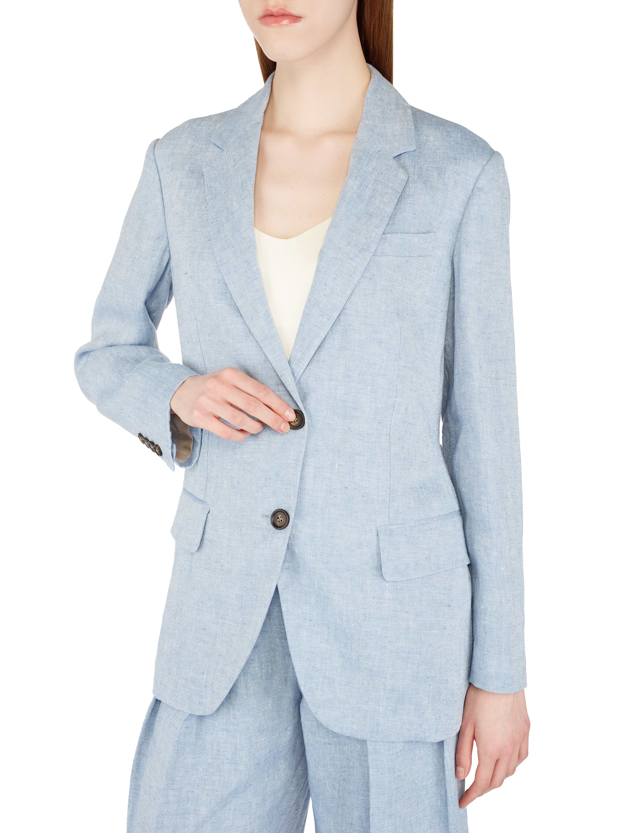 アウターその他 BRUNELLO CUCINELLI Woman Blazer Blue MH5477281 C2481 BRUNELLO CUCINELLI Linen-blend blazer | NET-A-PORTER