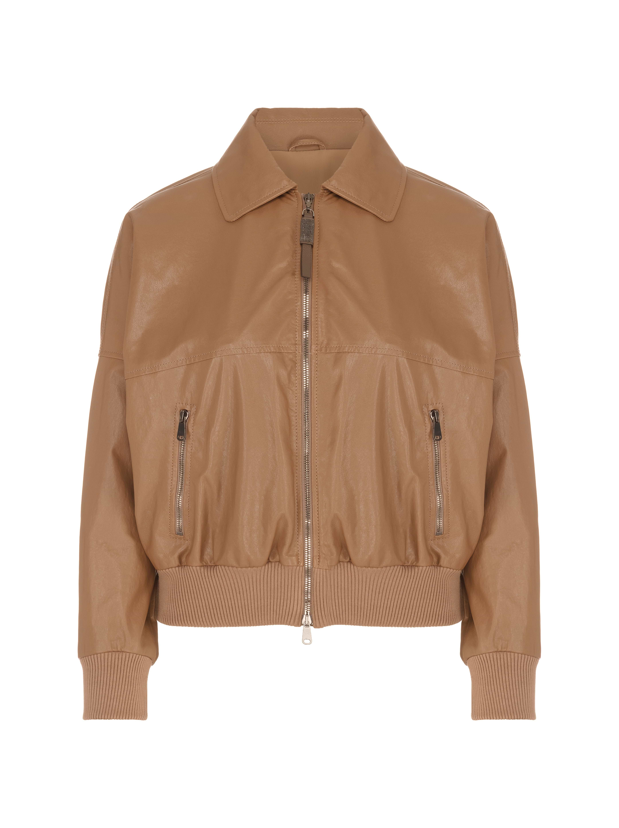 ジャケット BRUNELLO CUCINELLI Women Leather Jackets M0PCL208XC7495 Brow Brunello Cucinelli Leather outerwear | Nordstrom