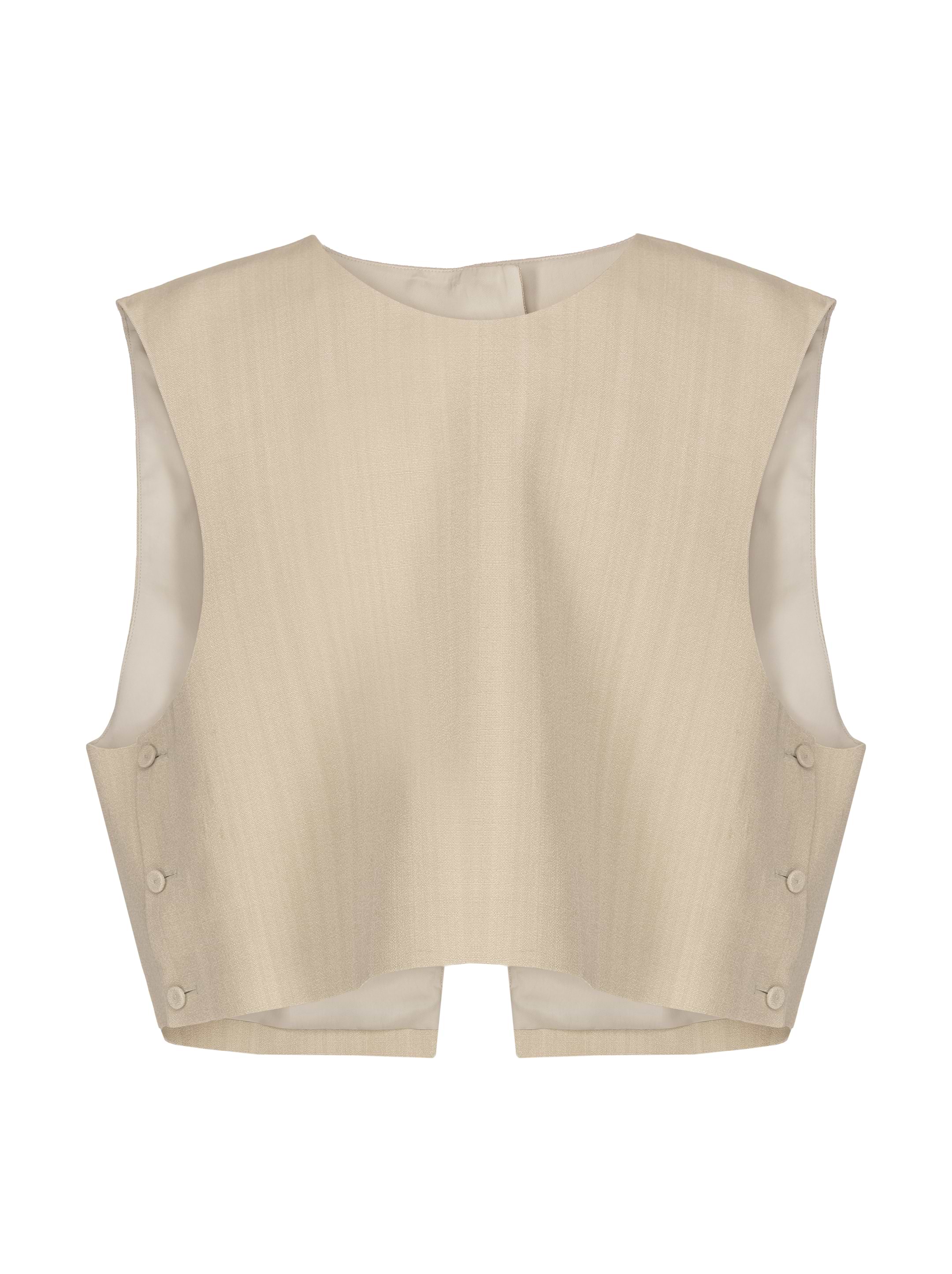 ジャケット JIL SANDER Ivory Viscose Blend Vest Jil Sander Reversible Sherpa Vest - Eggshell (Cotton Fleece
