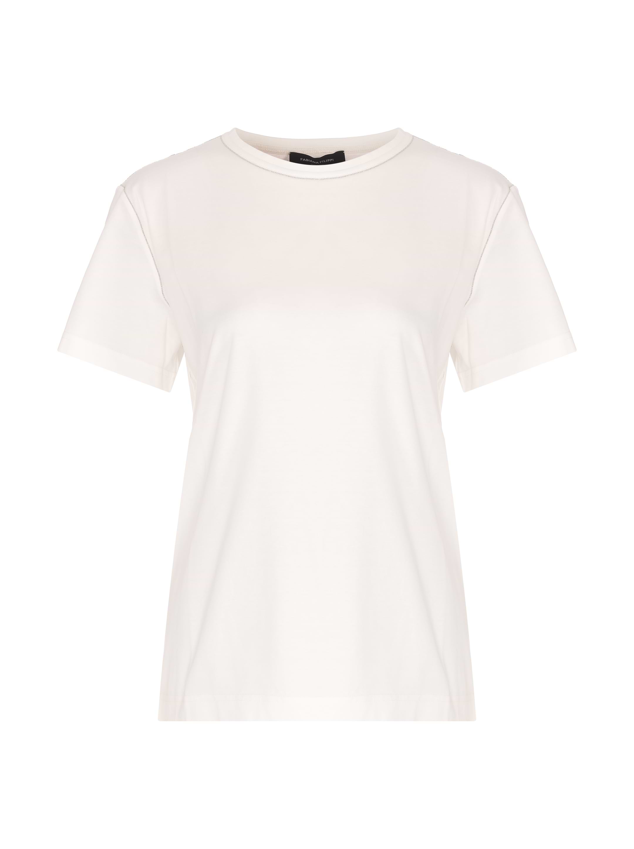 Tシャツ・カットソー FABIANA FILIPPI TOP (MAD275F552L331) Fabiana Filippi bead-embellished T-shirt | White | FARFETCH
