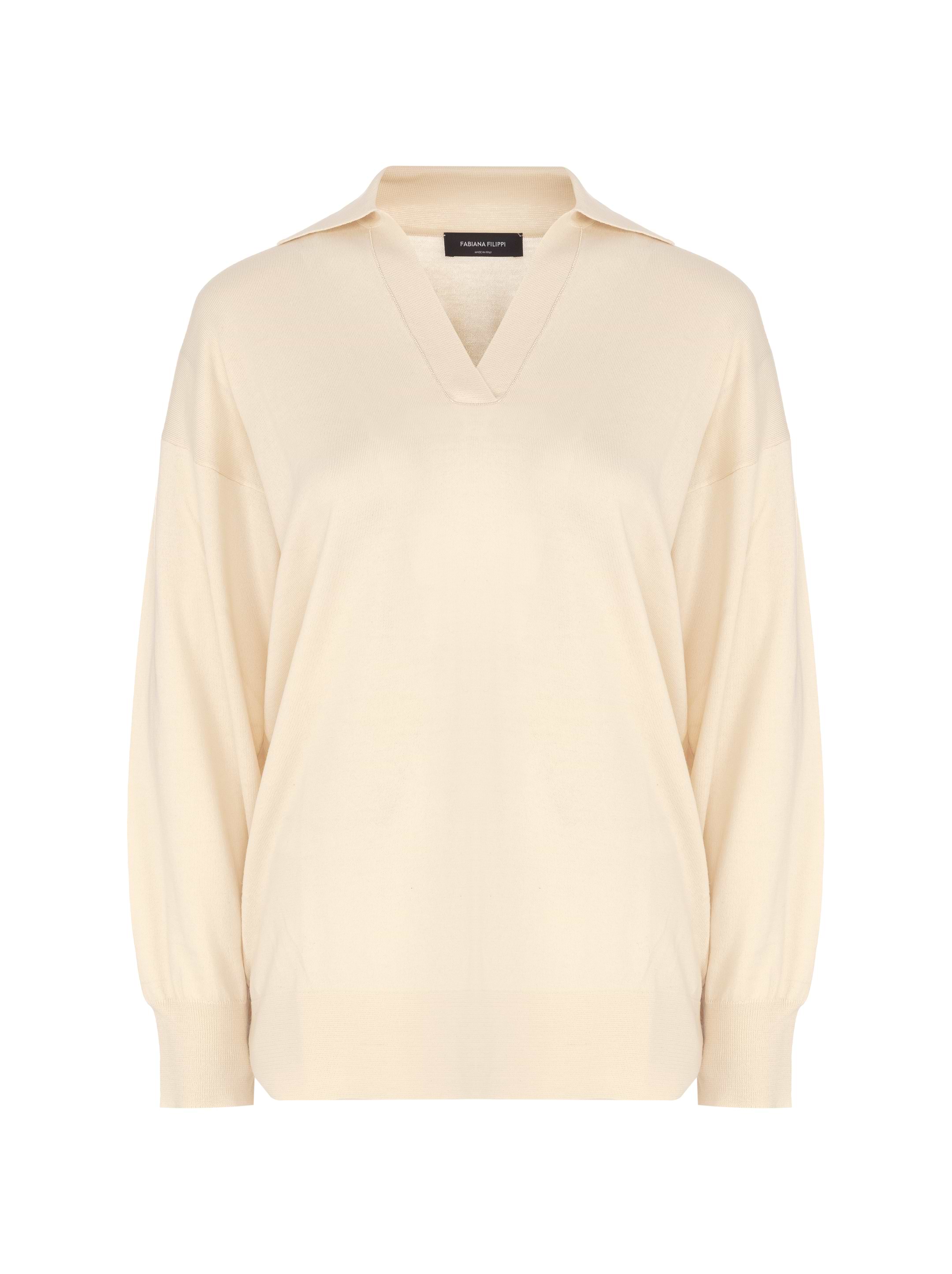 Fabiana Filippi women's Woolen polo with monil chain - buy